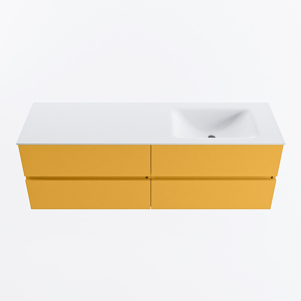 MONDIAZ VICA 150cm mueble de baño Ocher 4 cajones. Lavabo CLOUD Derecho 1 orificio, color Talc. 5 MONDIAZ VICA 150cm mueble de baño Ocher 4 cajones. Lavabo CLOUD Derecho 1 orificio, color Talc. - Imagen 5