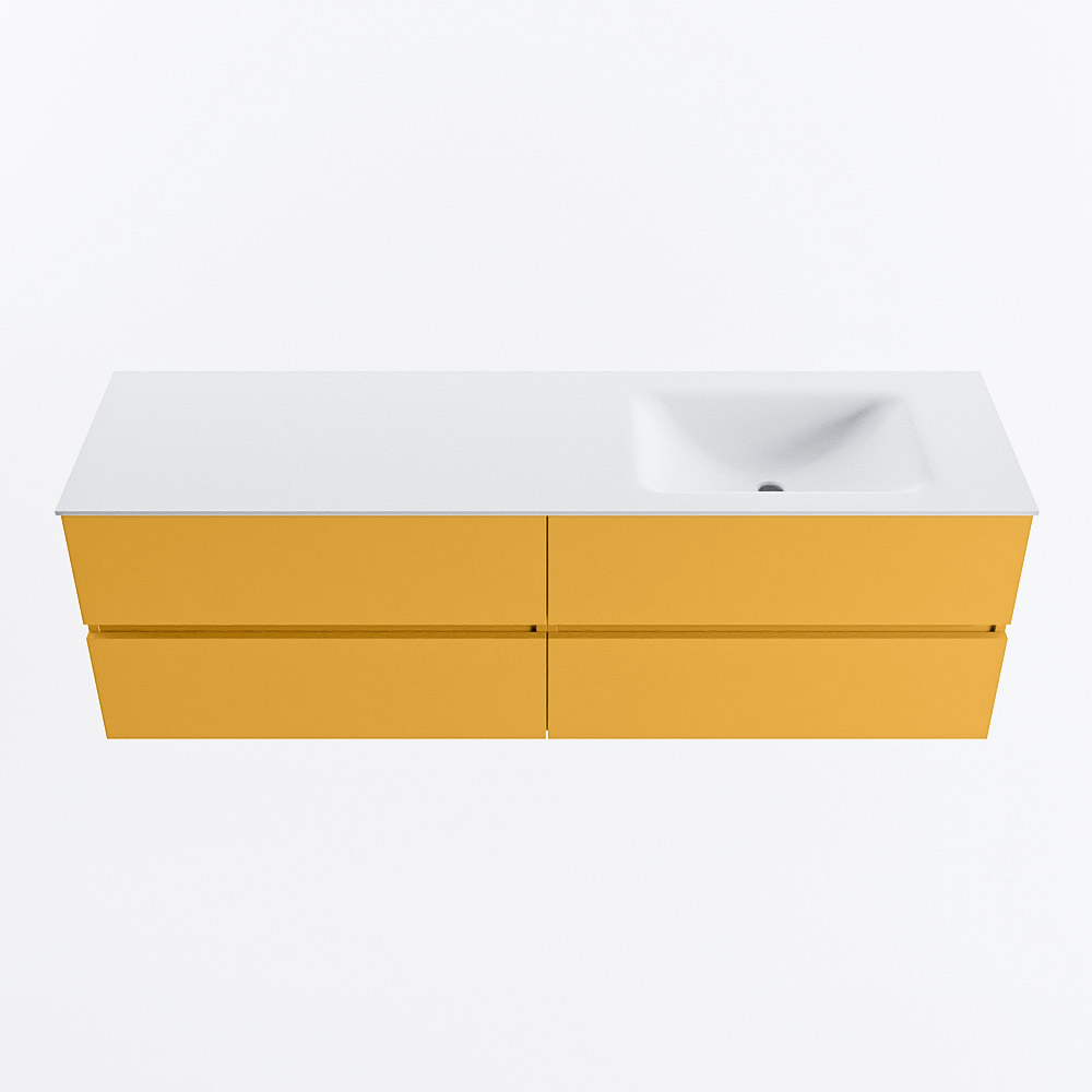 MONDIAZ VICA 160cm mueble de baño Ocher 4 cajones. Lavabo CLOUD Derecho 1 orificio, color Talc. 5 MONDIAZ VICA 160cm mueble de baño Ocher 4 cajones. Lavabo CLOUD Derecho 1 orificio, color Talc. - Imagen 5