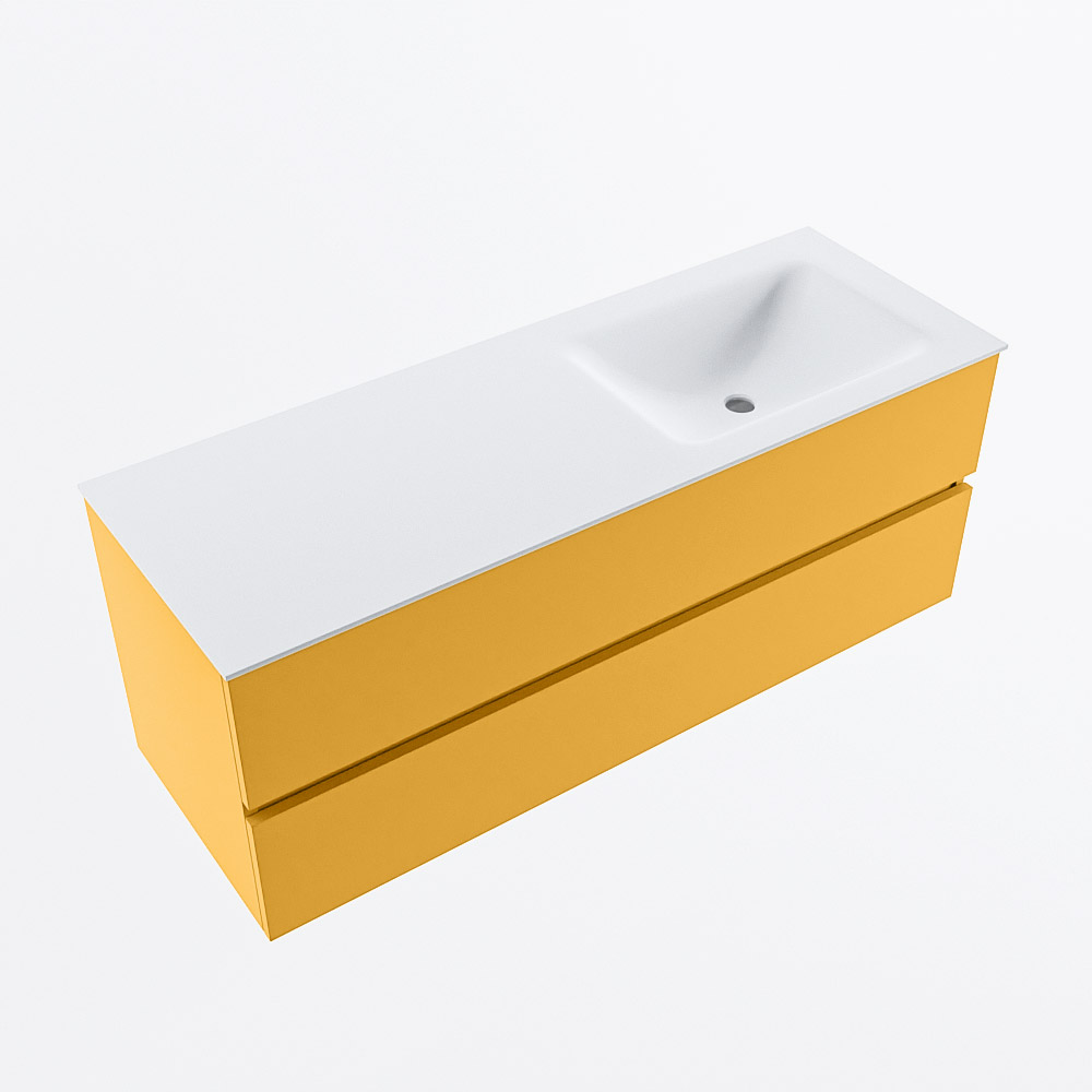 MONDIAZ VICA 130cm mueble de baño Ocher 2 cajones. Lavabo CLOUD Derecho sin orificio, color Talc. 6 MONDIAZ VICA 130cm mueble de baño Ocher 2 cajones. Lavabo CLOUD Derecho sin orificio, color Talc. - Imagen 6