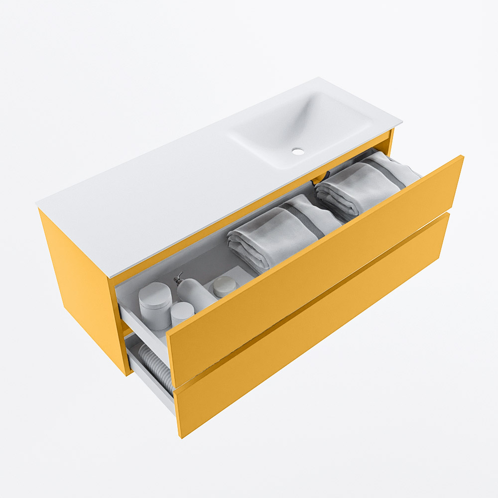 MONDIAZ VICA 130cm mueble de baño Ocher 2 cajones. Lavabo CLOUD Derecho 1 orificio, color Talc. 7 MONDIAZ VICA 130cm mueble de baño Ocher 2 cajones. Lavabo CLOUD Derecho 1 orificio, color Talc. - Imagen 7