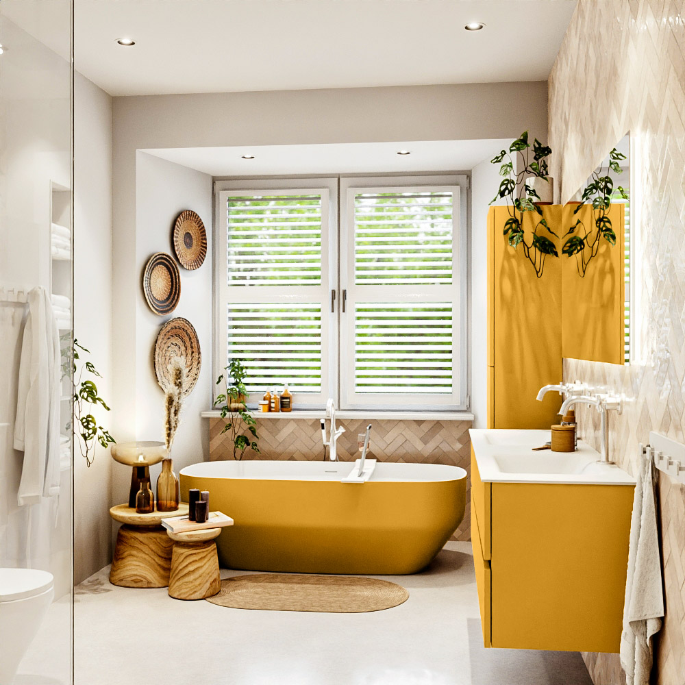 MONDIAZ VICA 150cm mueble de baño Ocher 4 cajones. Lavabo CLOUD Doble 2 orificios, color Talc. 3 MONDIAZ VICA 150cm mueble de baño Ocher 4 cajones. Lavabo CLOUD Doble 2 orificios, color Talc. - Imagen 3