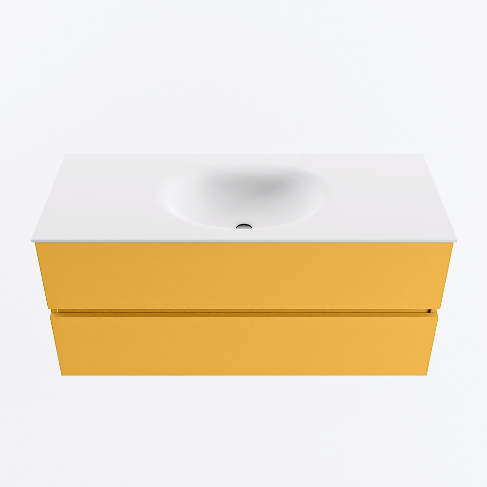 MONDIAZ VICA 110cm mueble de baño Ocher 2 cajones. Lavabo MOON Centro sin orificio, color Talc. 5 MONDIAZ VICA 110cm mueble de baño Ocher 2 cajones. Lavabo MOON Centro sin orificio, color Talc. - Imagen 5