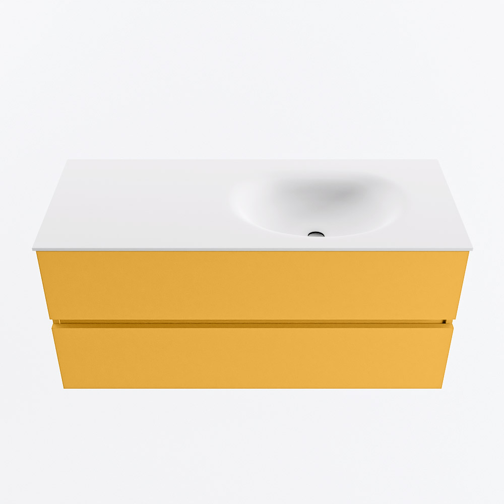 MONDIAZ VICA 110cm mueble de baño Ocher 2 cajones. Lavabo MOON Derecho sin orificio, color Talc. 5 MONDIAZ VICA 110cm mueble de baño Ocher 2 cajones. Lavabo MOON Derecho sin orificio, color Talc. - Imagen 5