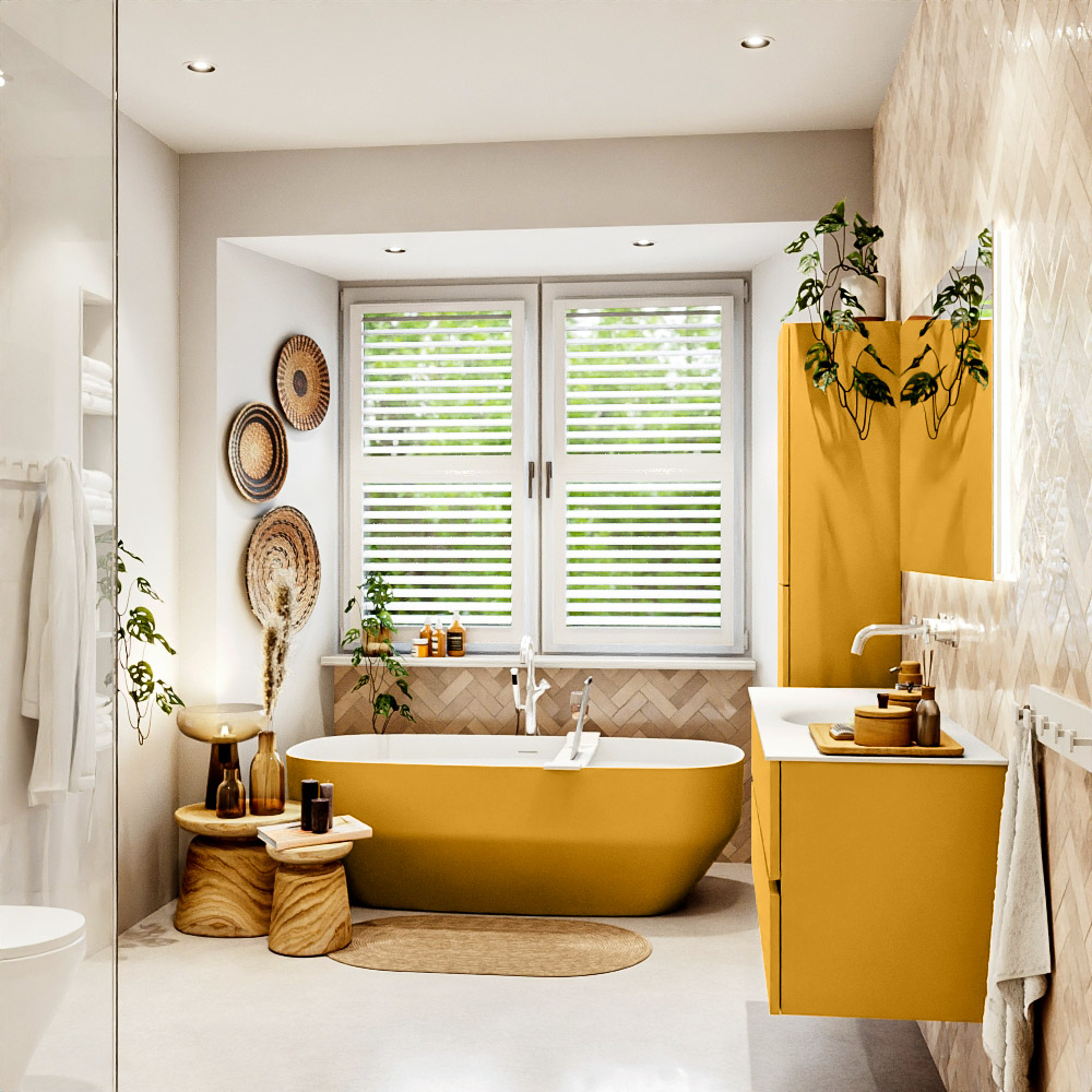 MONDIAZ VICA 130cm mueble de baño Ocher 2 cajones. Lavabo MOON Centro sin orificio, color Talc. 3 MONDIAZ VICA 130cm mueble de baño Ocher 2 cajones. Lavabo MOON Centro sin orificio, color Talc. - Imagen 3