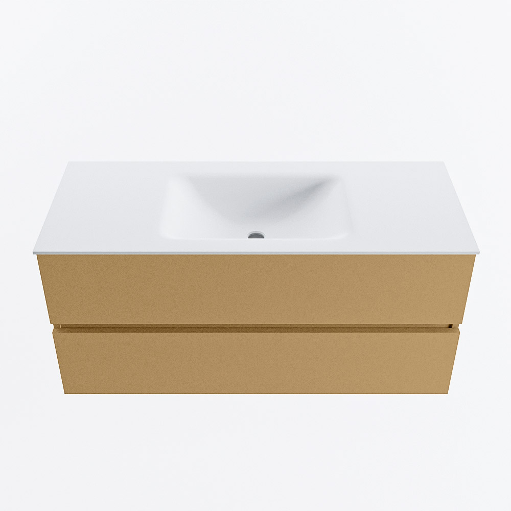 MONDIAZ VICA 110cm mueble de baño Oro 2 cajones. Lavabo CLOUD Centro sin orificio, color Talc. 5 MONDIAZ VICA 110cm mueble de baño Oro 2 cajones. Lavabo CLOUD Centro sin orificio, color Talc. - Imagen 5