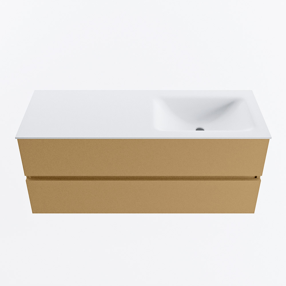 MONDIAZ VICA 120cm mueble de baño Oro 2 cajones. Lavabo CLOUD Derecho 1 orificio, color Talc. 5 MONDIAZ VICA 120cm mueble de baño Oro 2 cajones. Lavabo CLOUD Derecho 1 orificio, color Talc. - Imagen 5