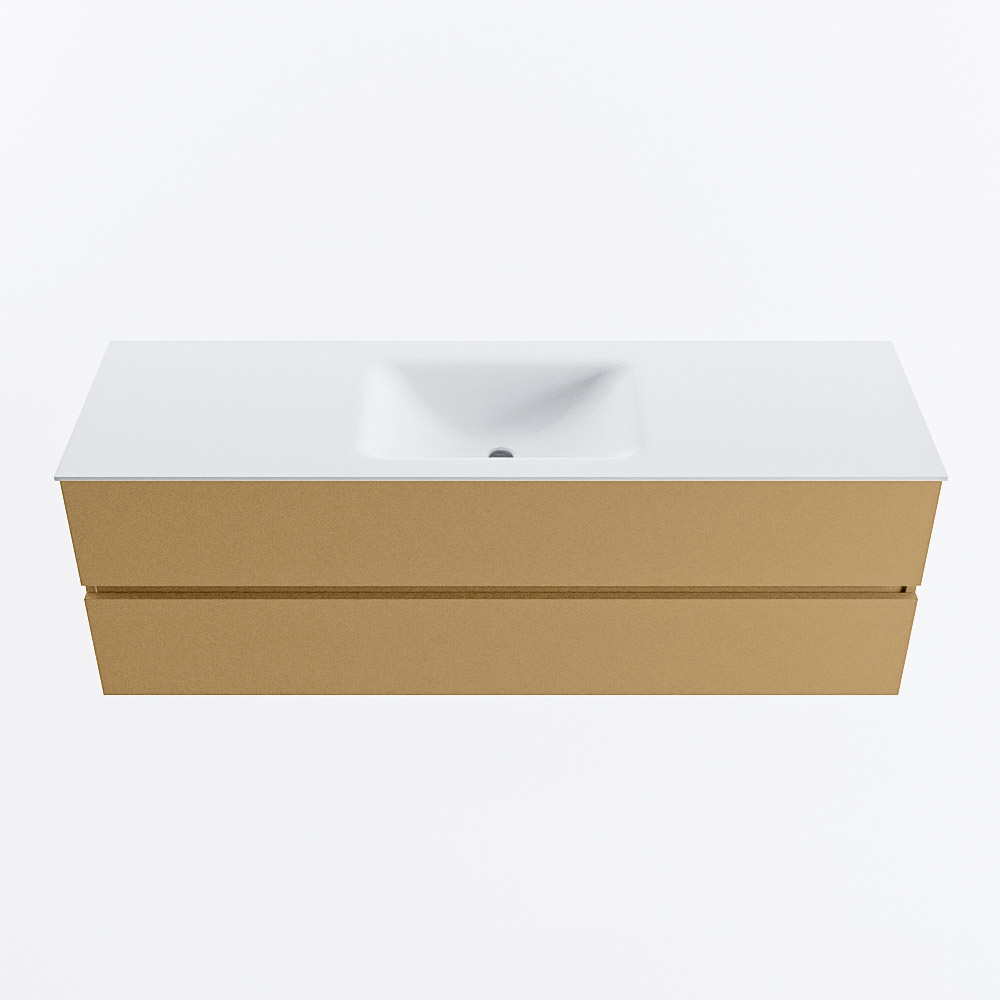 MONDIAZ VICA 150cm mueble de baño Oro 2 cajones. Lavabo CLOUD Centro 1 orificio, color Talc. 5 MONDIAZ VICA 150cm mueble de baño Oro 2 cajones. Lavabo CLOUD Centro 1 orificio, color Talc. - Imagen 5