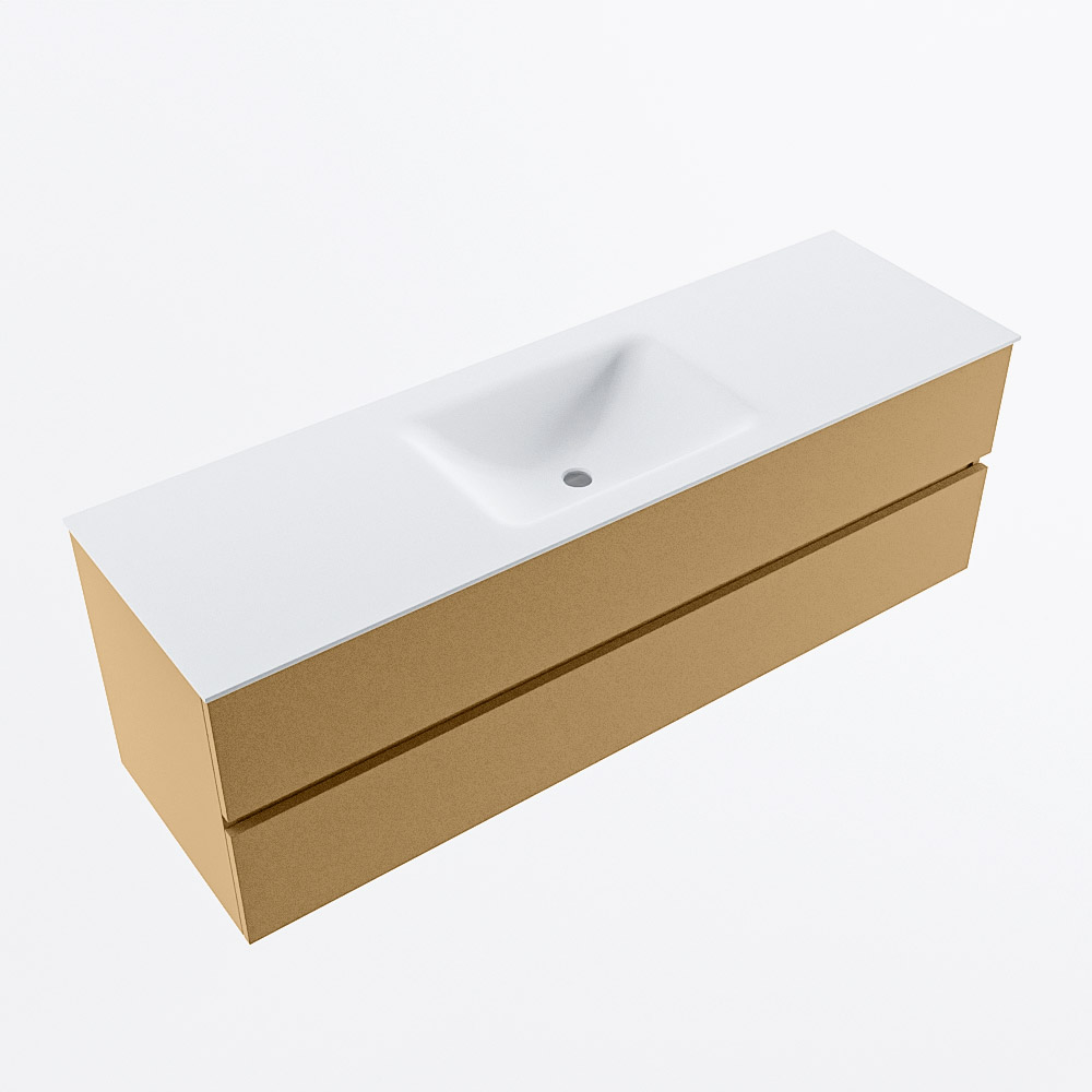 MONDIAZ VICA 150cm mueble de baño Oro 2 cajones. Lavabo CLOUD Centro 1 orificio, color Talc. 6 MONDIAZ VICA 150cm mueble de baño Oro 2 cajones. Lavabo CLOUD Centro 1 orificio, color Talc. - Imagen 6
