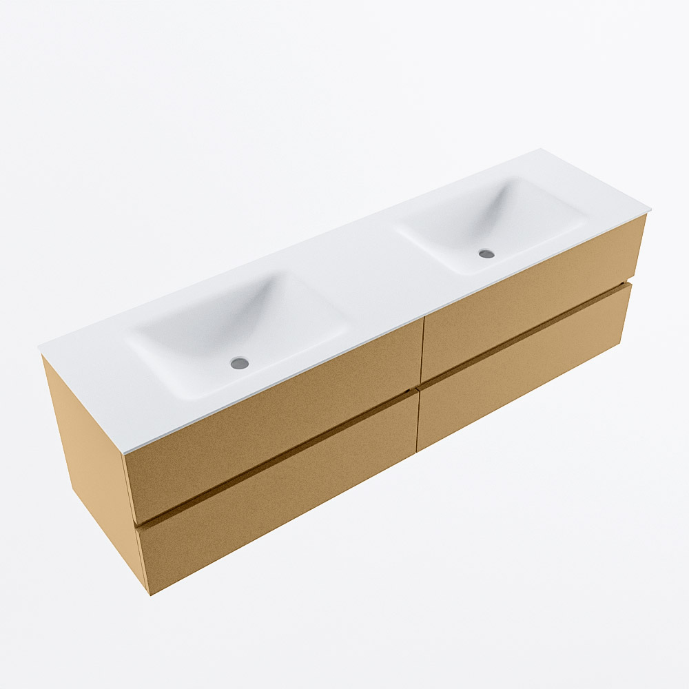 MONDIAZ VICA 170cm mueble de baño Oro 4 cajones. Lavabo CLOUD Doble 2 orificios, color Talc. 6 MONDIAZ VICA 170cm mueble de baño Oro 4 cajones. Lavabo CLOUD Doble 2 orificios, color Talc. - Imagen 6
