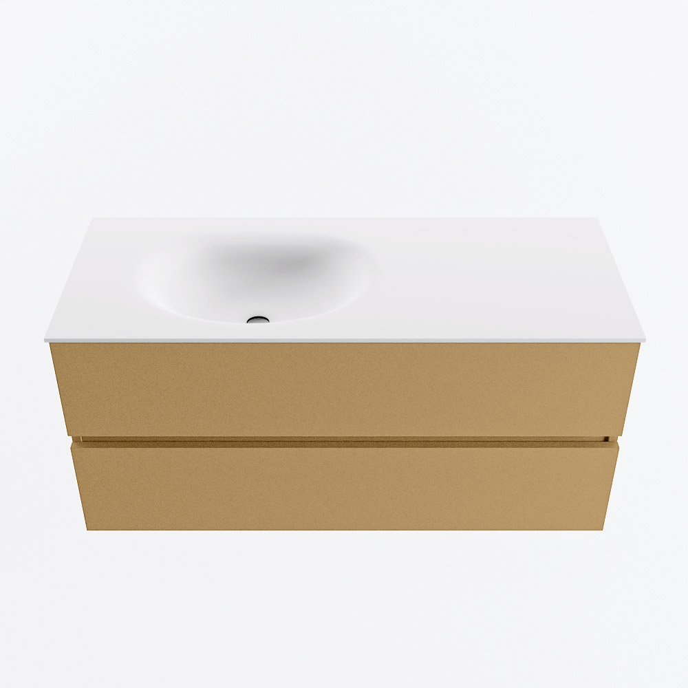 MONDIAZ VICA 110cm mueble de baño Oro 2 cajones. Lavabo MOON Izquierda 1 orificio, color Talc. 5 MONDIAZ VICA 110cm mueble de baño Oro 2 cajones. Lavabo MOON Izquierda 1 orificio, color Talc. - Imagen 5