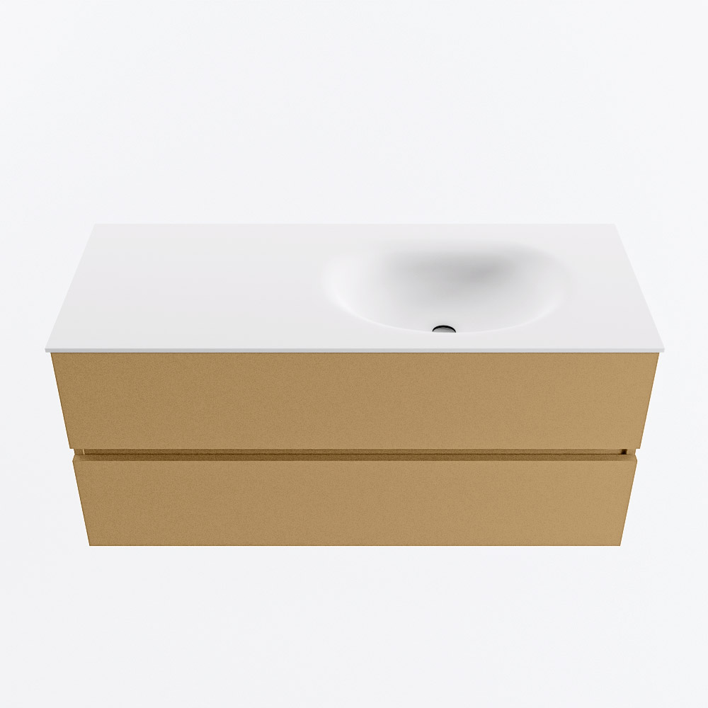 MONDIAZ VICA 110cm mueble de baño Oro 2 cajones. Lavabo MOON Derecho sin orificio, color Talc. 5 MONDIAZ VICA 110cm mueble de baño Oro 2 cajones. Lavabo MOON Derecho sin orificio, color Talc. - Imagen 5