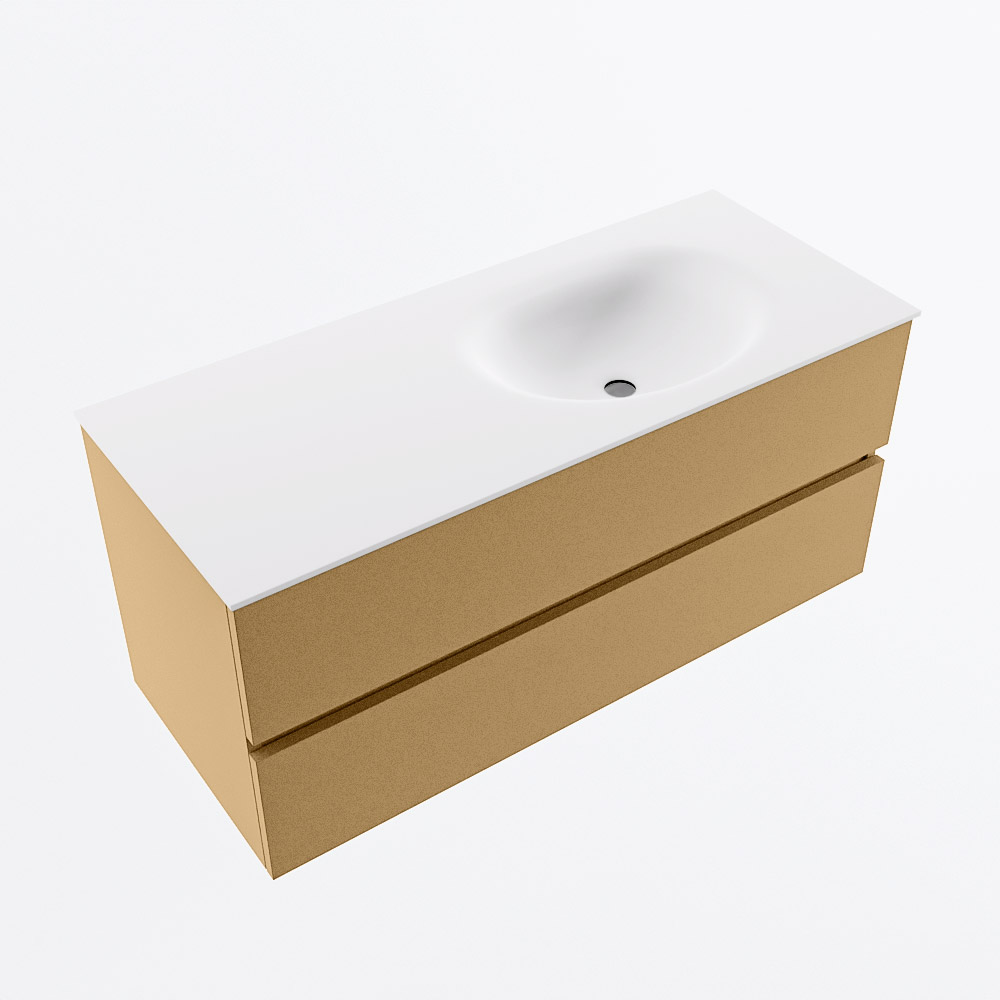 MONDIAZ VICA 110cm mueble de baño Oro 2 cajones. Lavabo MOON Derecho sin orificio, color Talc. 6 MONDIAZ VICA 110cm mueble de baño Oro 2 cajones. Lavabo MOON Derecho sin orificio, color Talc. - Imagen 6