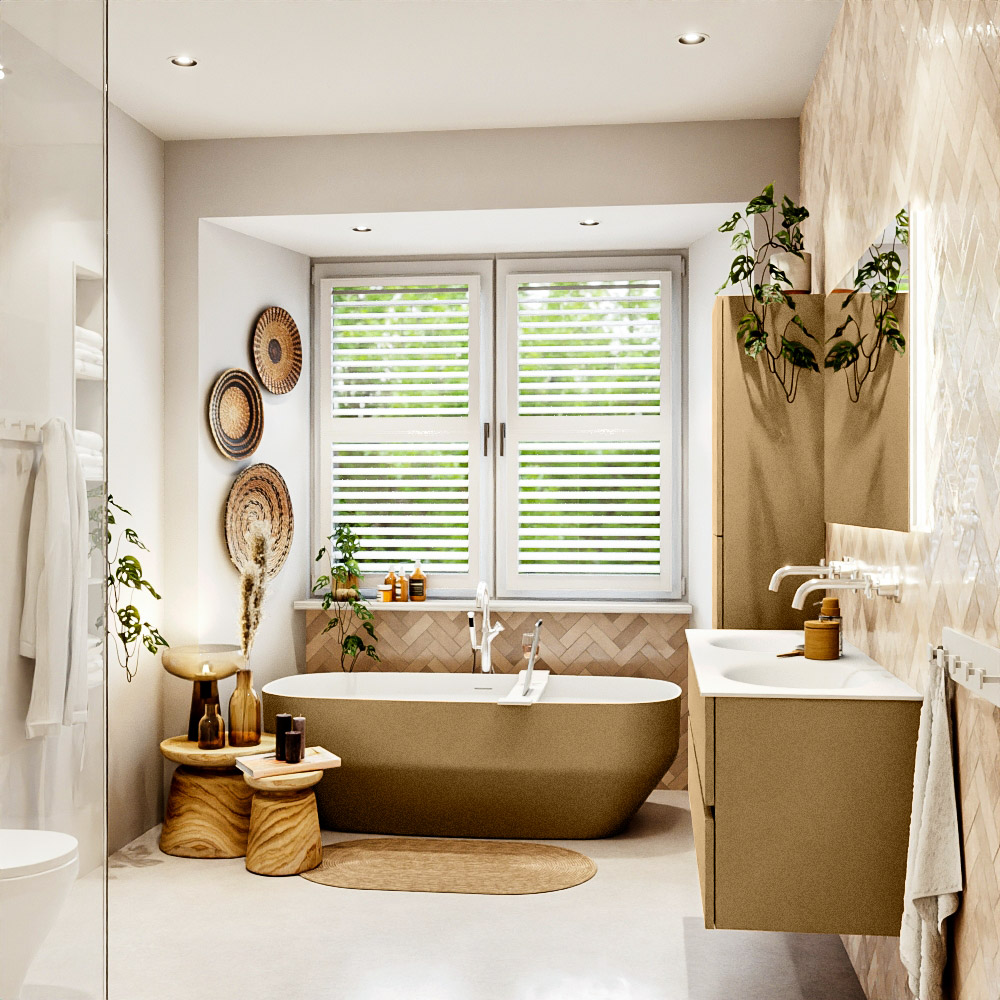 MONDIAZ VICA 130cm mueble de baño Oro 2 cajones. Lavabo MOON Doble sin orificio, color Talc. 3 MONDIAZ VICA 130cm mueble de baño Oro 2 cajones. Lavabo MOON Doble sin orificio, color Talc. - Imagen 3