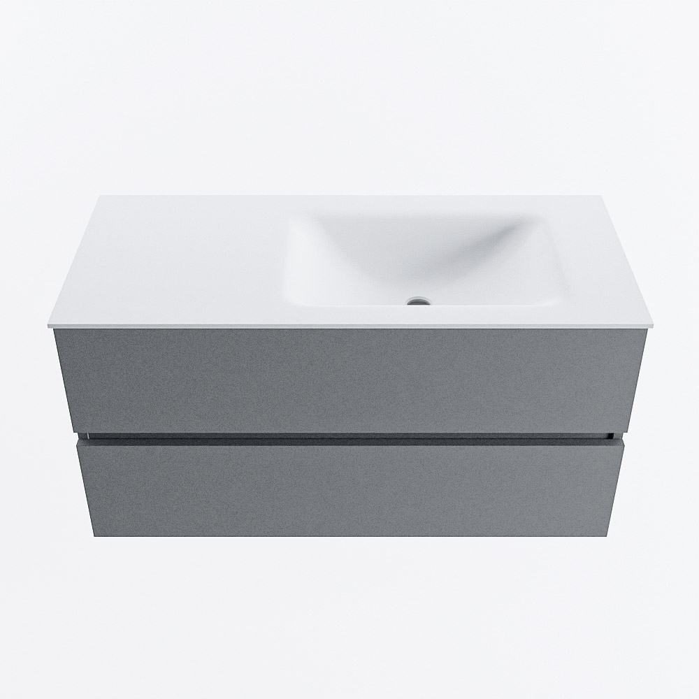 MONDIAZ VICA 100cm mueble de baño Plata 2 cajones. Lavabo CLOUD Derecho 1 orificio, color Talc. 5 MONDIAZ VICA 100cm mueble de baño Plata 2 cajones. Lavabo CLOUD Derecho 1 orificio, color Talc. - Imagen 5