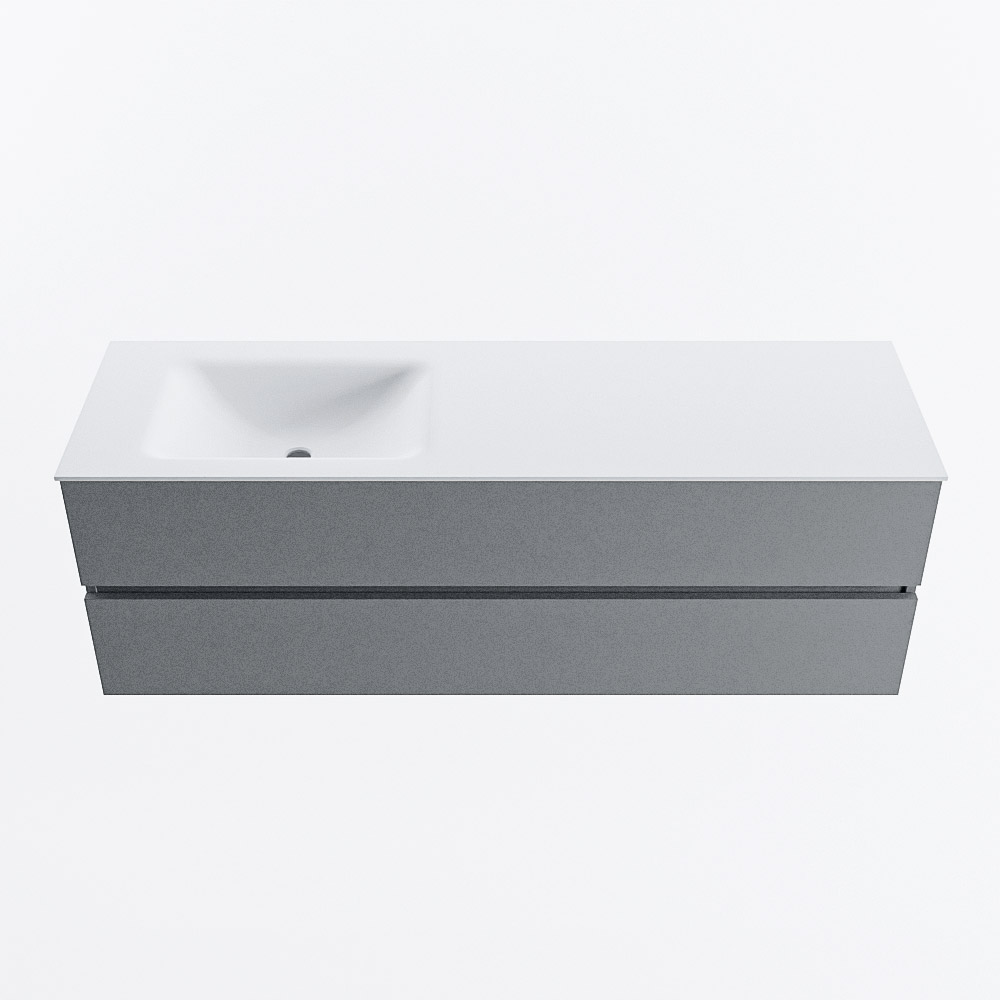 MONDIAZ VICA 150cm mueble de baño Plata 2 cajones. Lavabo CLOUD Izquierda sin orificio, color Talc. 5 MONDIAZ VICA 150cm mueble de baño Plata 2 cajones. Lavabo CLOUD Izquierda sin orificio, color Talc. - Imagen 5