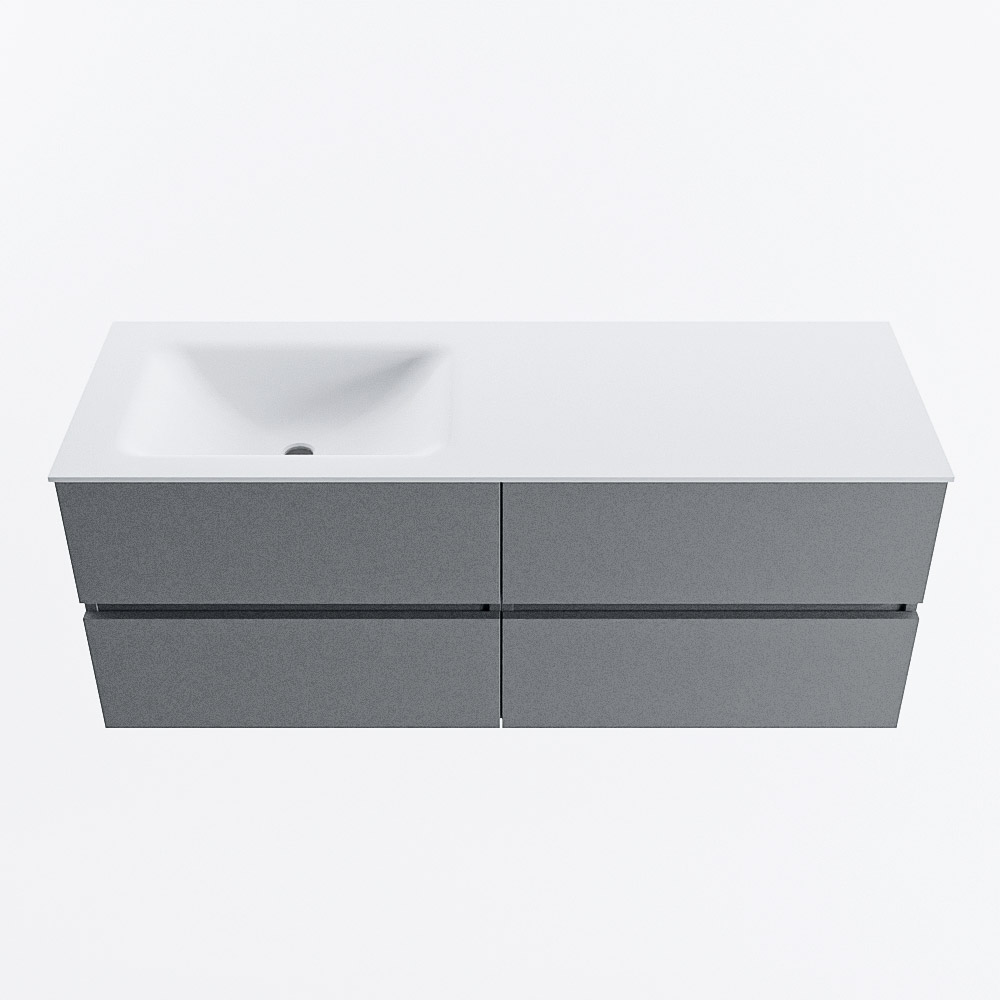 MONDIAZ VICA 130cm mueble de baño Plata 4 cajones. Lavabo CLOUD Izquierda 1 orificio, color Talc. 5 MONDIAZ VICA 130cm mueble de baño Plata 4 cajones. Lavabo CLOUD Izquierda 1 orificio, color Talc. - Imagen 5