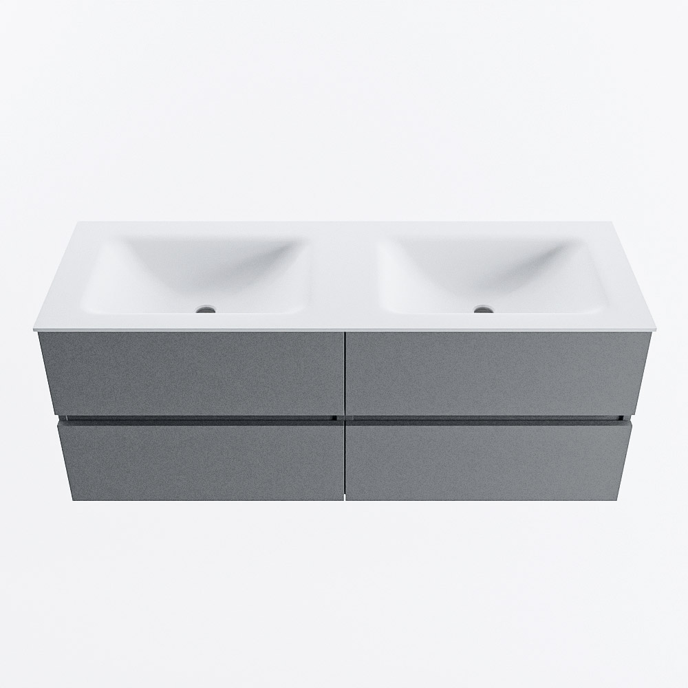 MONDIAZ VICA 130cm mueble de baño Plata 4 cajones. Lavabo CLOUD Doble sin orificio, color Talc. 5 MONDIAZ VICA 130cm mueble de baño Plata 4 cajones. Lavabo CLOUD Doble sin orificio, color Talc. - Imagen 5