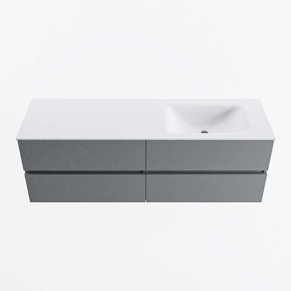 MONDIAZ VICA 150cm mueble de baño Plata 4 cajones. Lavabo CLOUD Derecho 1 orificio, color Talc. 5 MONDIAZ VICA 150cm mueble de baño Plata 4 cajones. Lavabo CLOUD Derecho 1 orificio, color Talc. - Imagen 5
