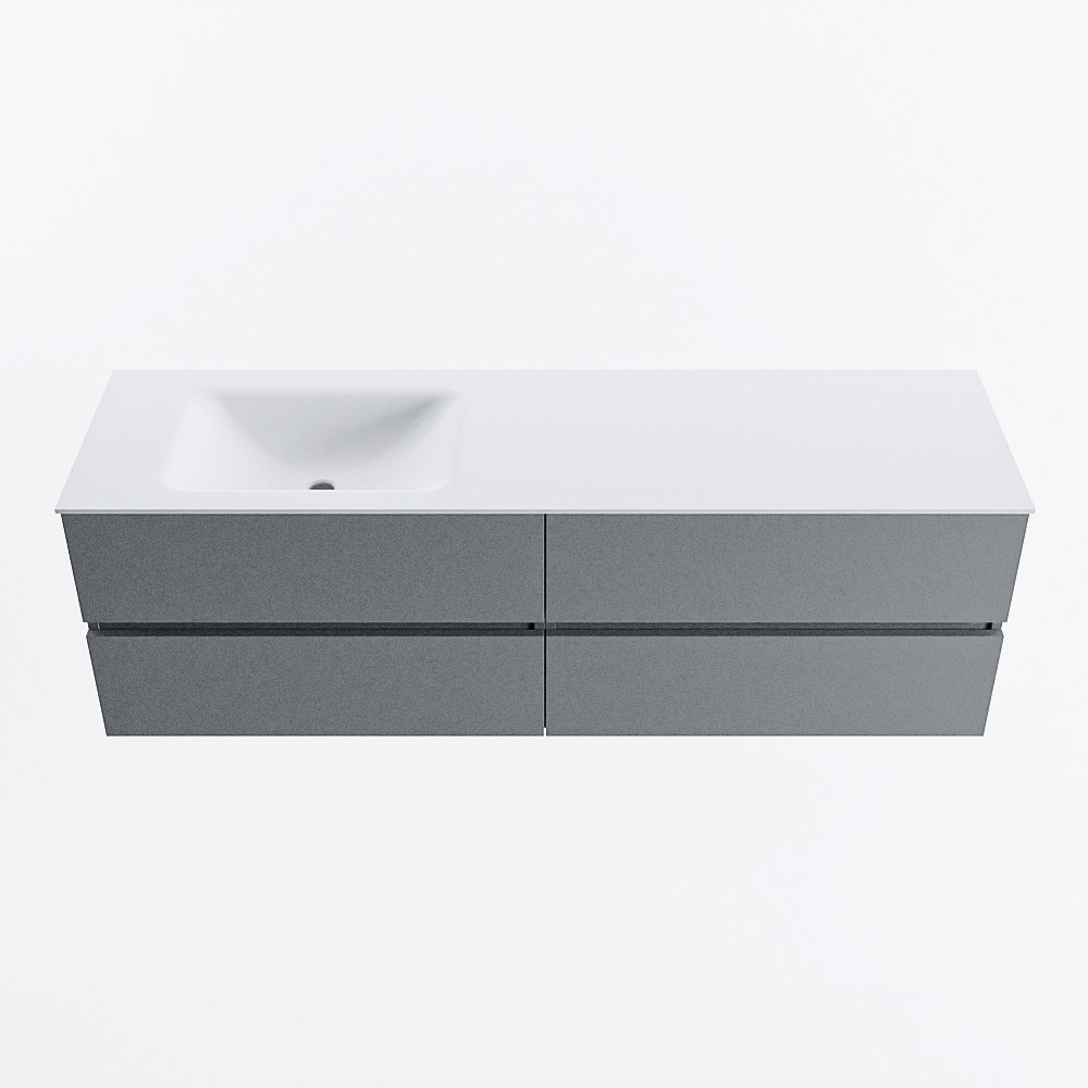 MONDIAZ VICA 160cm mueble de baño Plata 4 cajones. Lavabo CLOUD Izquierda 1 orificio, color Talc. 5 MONDIAZ VICA 160cm mueble de baño Plata 4 cajones. Lavabo CLOUD Izquierda 1 orificio, color Talc. - Imagen 5