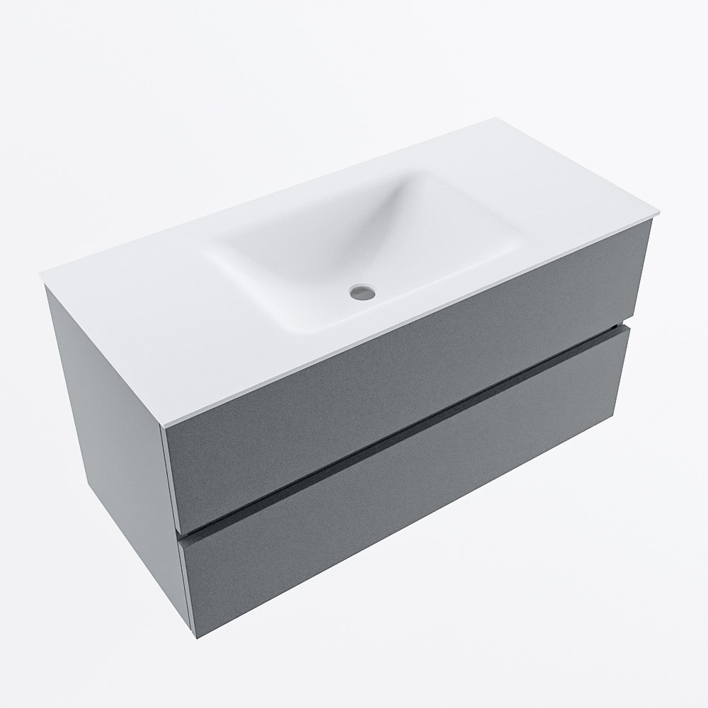 MONDIAZ VICA 100cm mueble de baño Plata 2 cajones. Lavabo CLOUD Centro 1 orificio, color Talc. 6 MONDIAZ VICA 100cm mueble de baño Plata 2 cajones. Lavabo CLOUD Centro 1 orificio, color Talc. - Imagen 6