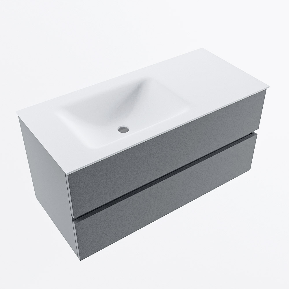 MONDIAZ VICA 100cm mueble de baño Plata 2 cajones. Lavabo CLOUD Izquierda 1 orificio, color Talc. 6 MONDIAZ VICA 100cm mueble de baño Plata 2 cajones. Lavabo CLOUD Izquierda 1 orificio, color Talc. - Imagen 6