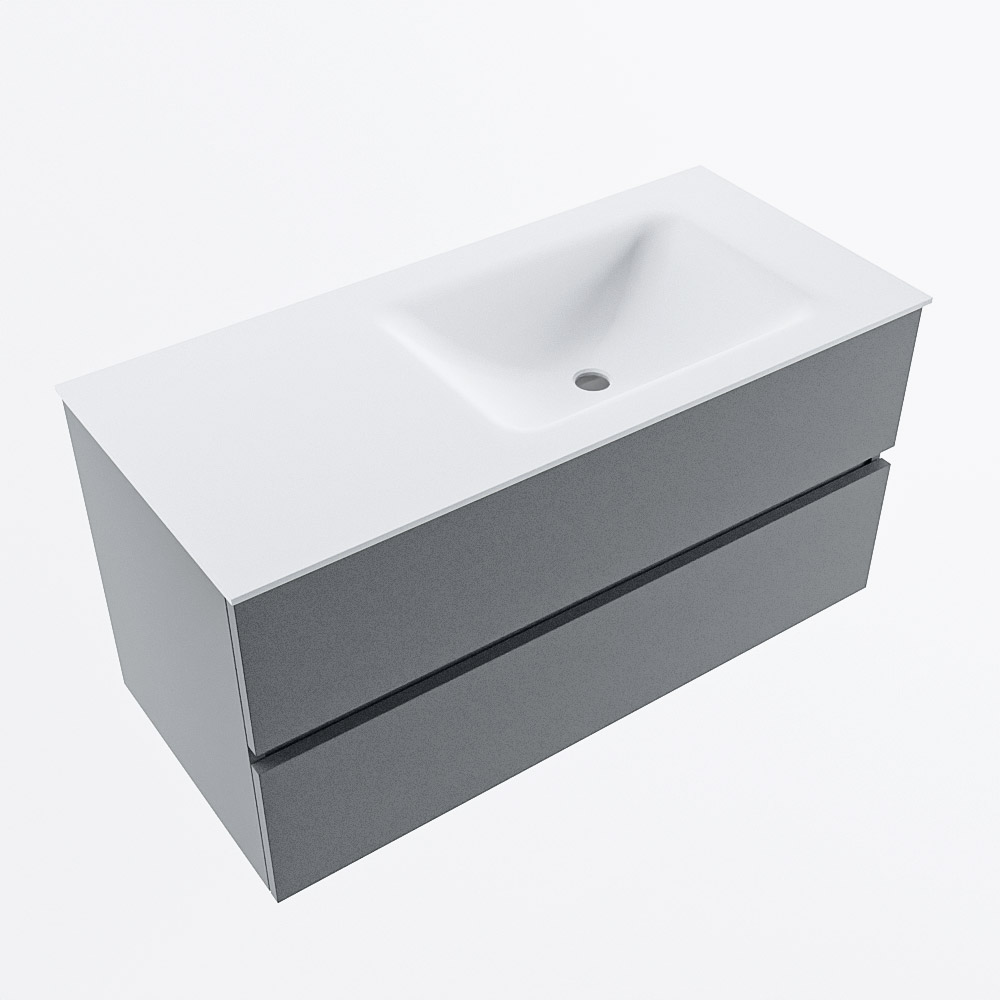 MONDIAZ VICA 100cm mueble de baño Plata 2 cajones. Lavabo CLOUD Derecho 1 orificio, color Talc. 6 MONDIAZ VICA 100cm mueble de baño Plata 2 cajones. Lavabo CLOUD Derecho 1 orificio, color Talc. - Imagen 6