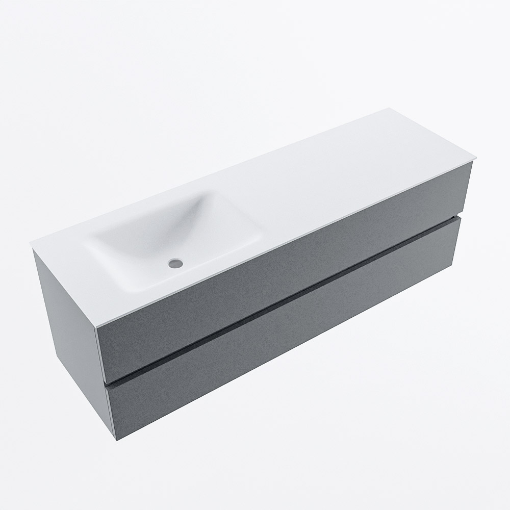 MONDIAZ VICA 150cm mueble de baño Plata 2 cajones. Lavabo CLOUD Izquierda sin orificio, color Talc. 6 MONDIAZ VICA 150cm mueble de baño Plata 2 cajones. Lavabo CLOUD Izquierda sin orificio, color Talc. - Imagen 6