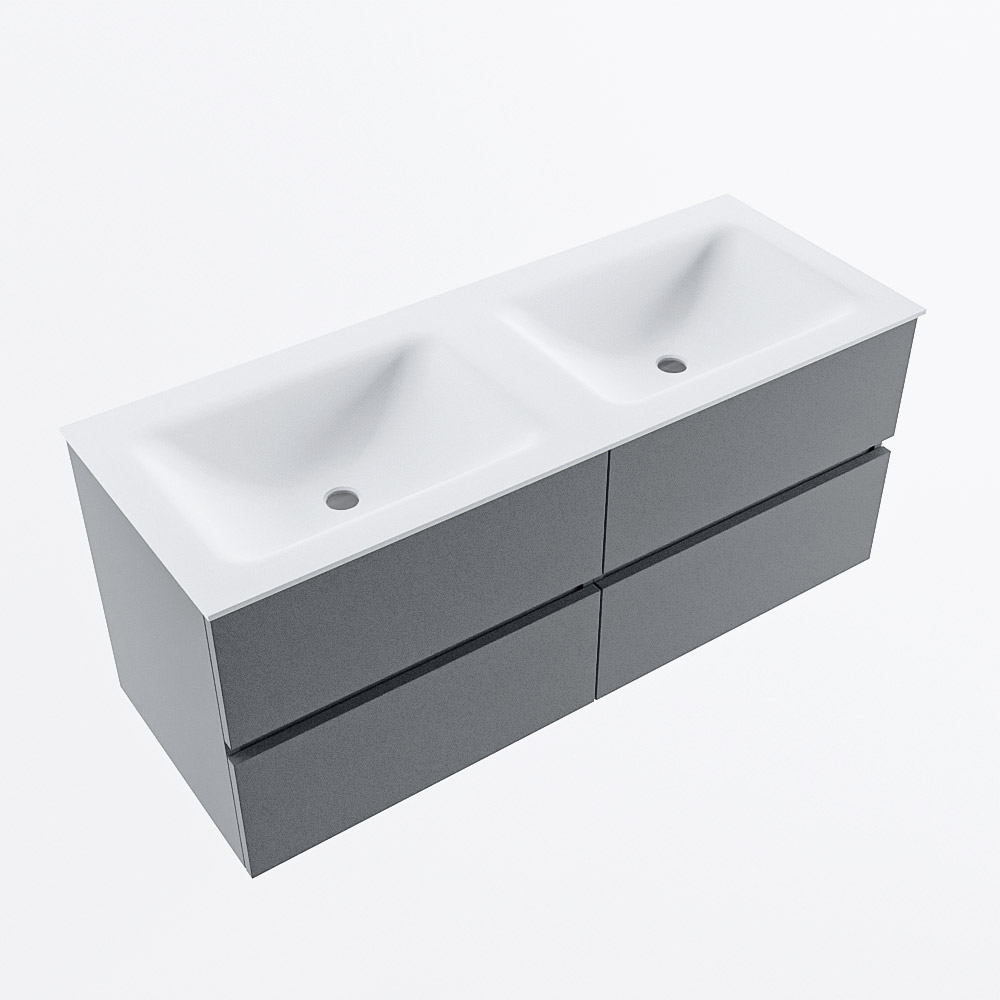 MONDIAZ VICA 120cm mueble de baño Plata 4 cajones. Lavabo CLOUD Doble sin orificio, color Talc. 6 MONDIAZ VICA 120cm mueble de baño Plata 4 cajones. Lavabo CLOUD Doble sin orificio, color Talc. - Imagen 6