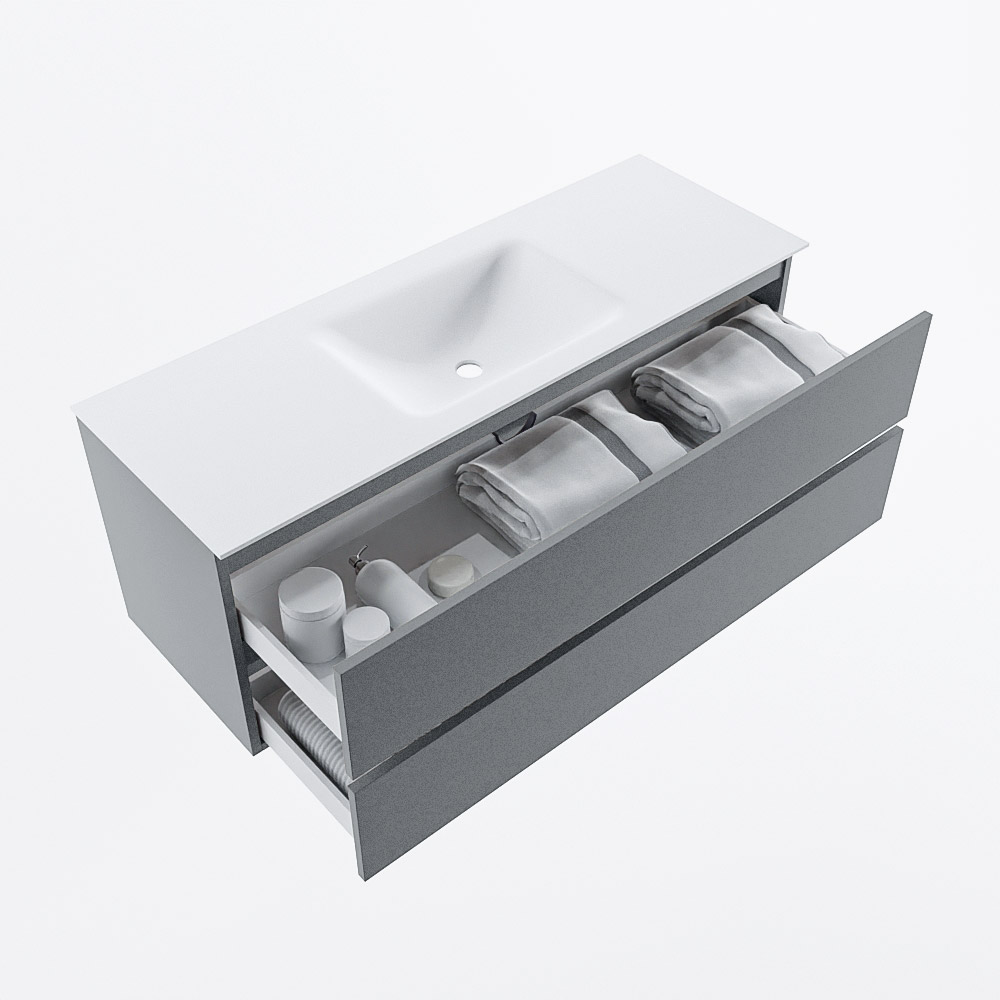 MONDIAZ VICA 130cm mueble de baño Plata 2 cajones. Lavabo CLOUD Centro 1 orificio, color Talc. 7 MONDIAZ VICA 130cm mueble de baño Plata 2 cajones. Lavabo CLOUD Centro 1 orificio, color Talc. - Imagen 7