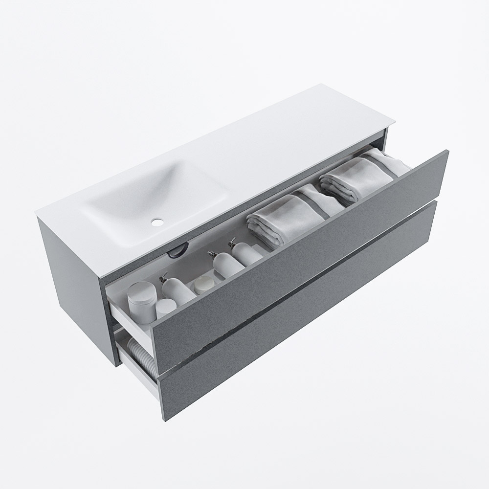 MONDIAZ VICA 150cm mueble de baño Plata 2 cajones. Lavabo CLOUD Izquierda sin orificio, color Talc. 7 MONDIAZ VICA 150cm mueble de baño Plata 2 cajones. Lavabo CLOUD Izquierda sin orificio, color Talc. - Imagen 7