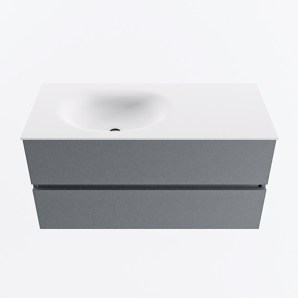 MONDIAZ VICA 100cm mueble de baño Plata 2 cajones. Lavabo MOON Izquierda 1 orificio, color Talc. 5 MONDIAZ VICA 100cm mueble de baño Plata 2 cajones. Lavabo MOON Izquierda 1 orificio, color Talc. - Imagen 5