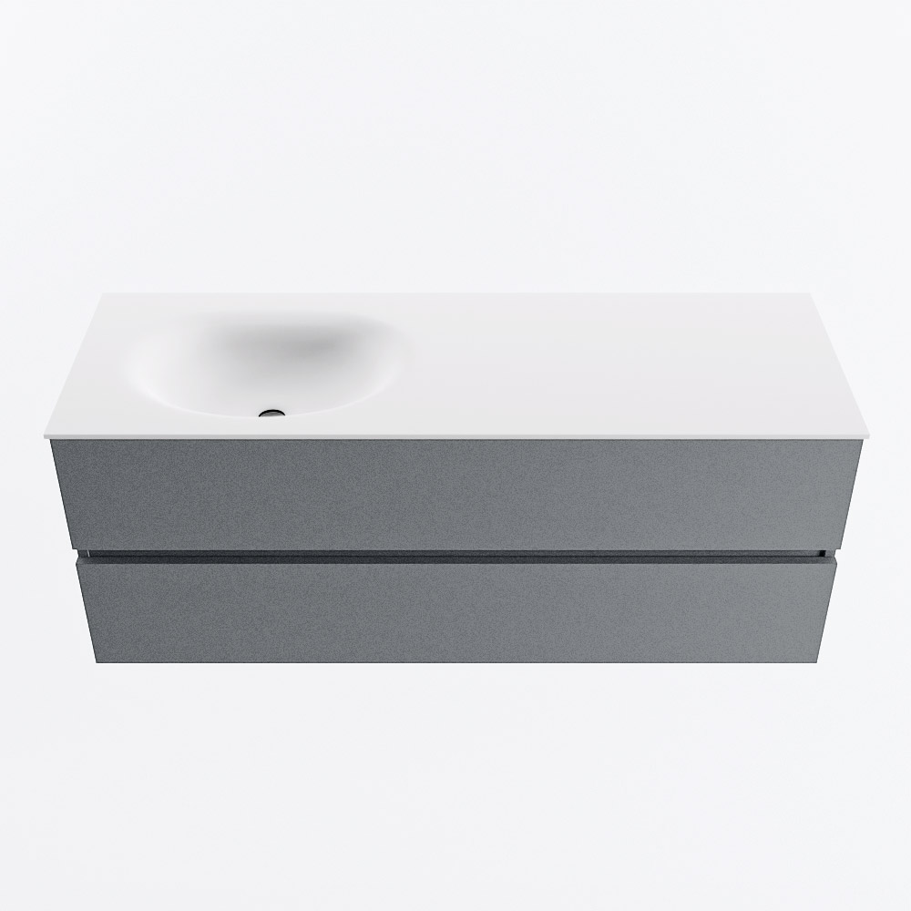MONDIAZ VICA 130cm mueble de baño Plata 2 cajones. Lavabo MOON Izquierda 1 orificio, color Talc. 5 MONDIAZ VICA 130cm mueble de baño Plata 2 cajones. Lavabo MOON Izquierda 1 orificio, color Talc. - Imagen 5