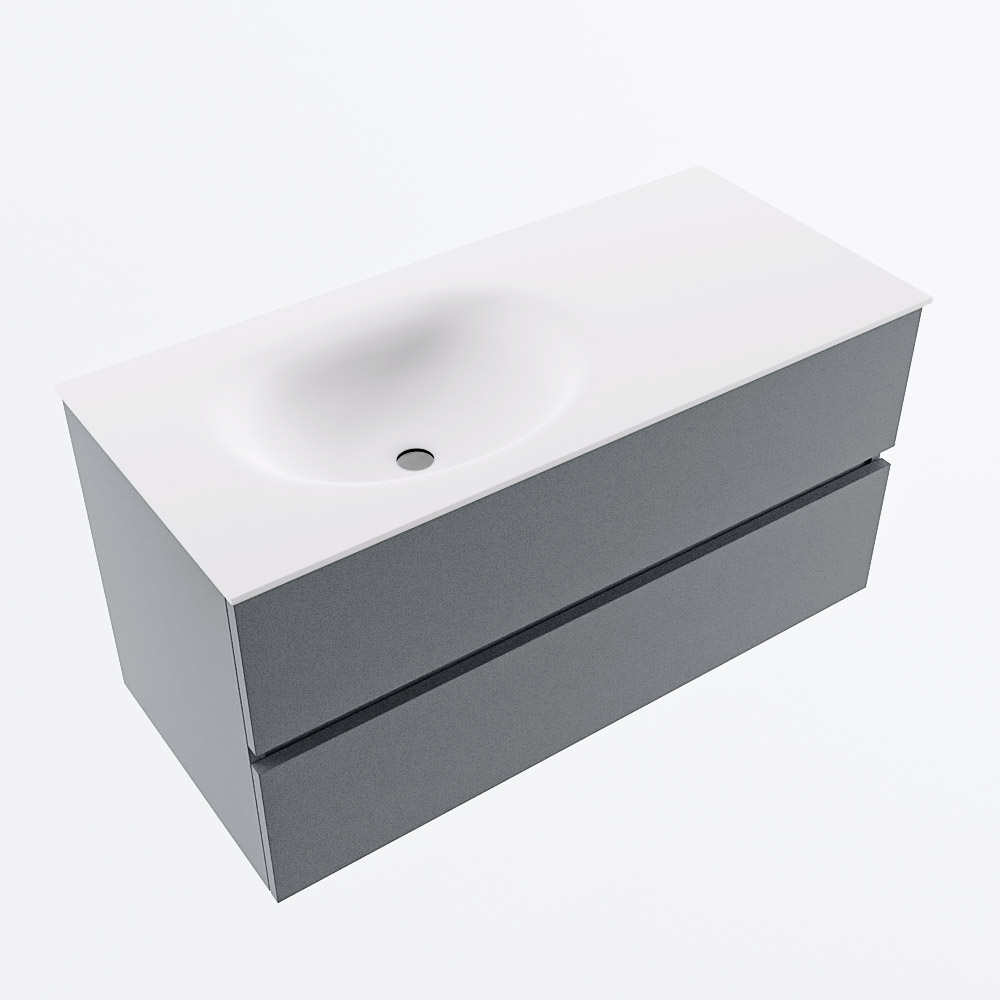 MONDIAZ VICA 100cm mueble de baño Plata 2 cajones. Lavabo MOON Izquierda 1 orificio, color Talc. 6 MONDIAZ VICA 100cm mueble de baño Plata 2 cajones. Lavabo MOON Izquierda 1 orificio, color Talc. - Imagen 6