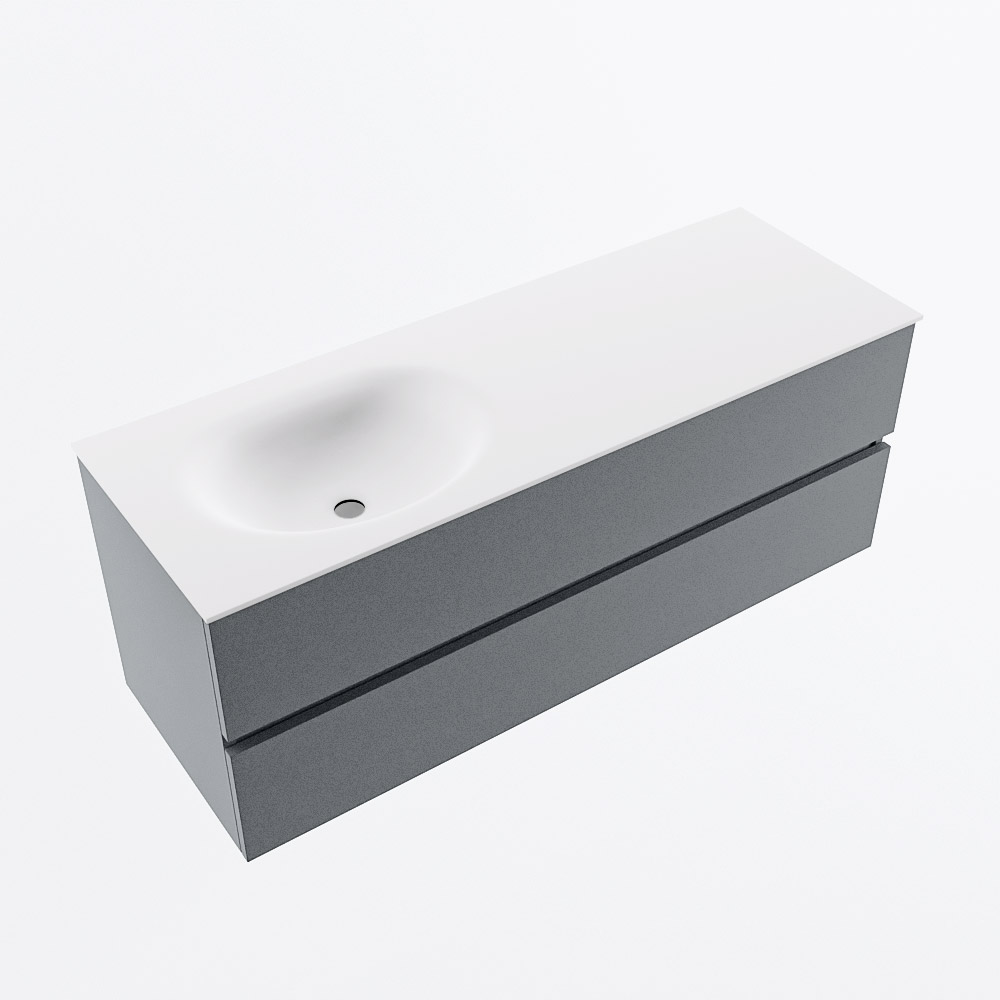 MONDIAZ VICA 130cm mueble de baño Plata 2 cajones. Lavabo MOON Izquierda sin orificio, color Talc. 6 MONDIAZ VICA 130cm mueble de baño Plata 2 cajones. Lavabo MOON Izquierda sin orificio, color Talc. - Imagen 6