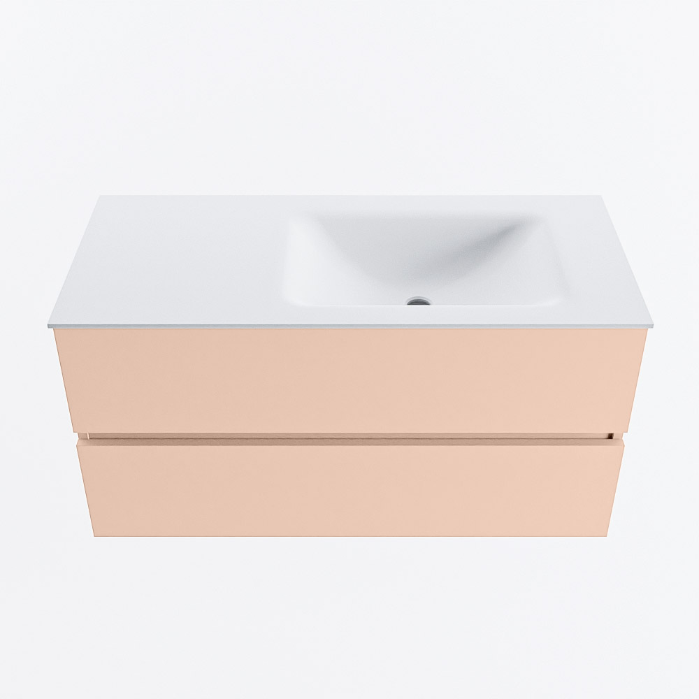MONDIAZ VICA 100cm mueble de baño Rosee 2 cajones. Lavabo CLOUD Derecho 1 orificio, color Talc. 5 MONDIAZ VICA 100cm mueble de baño Rosee 2 cajones. Lavabo CLOUD Derecho 1 orificio, color Talc. - Imagen 5