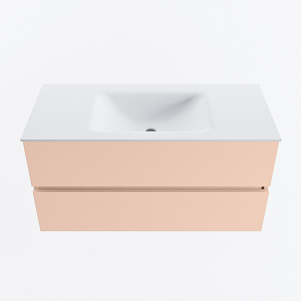 MONDIAZ VICA 100cm mueble de baño Rosee 2 cajones. Lavabo CLOUD Centro sin orificio, color Talc. 5 MONDIAZ VICA 100cm mueble de baño Rosee 2 cajones. Lavabo CLOUD Centro sin orificio, color Talc. - Imagen 5