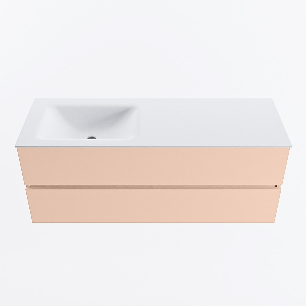 MONDIAZ VICA 130cm mueble de baño Rosee 2 cajones. Lavabo CLOUD Izquierda sin orificio, color Talc. 5 MONDIAZ VICA 130cm mueble de baño Rosee 2 cajones. Lavabo CLOUD Izquierda sin orificio, color Talc. - Imagen 5