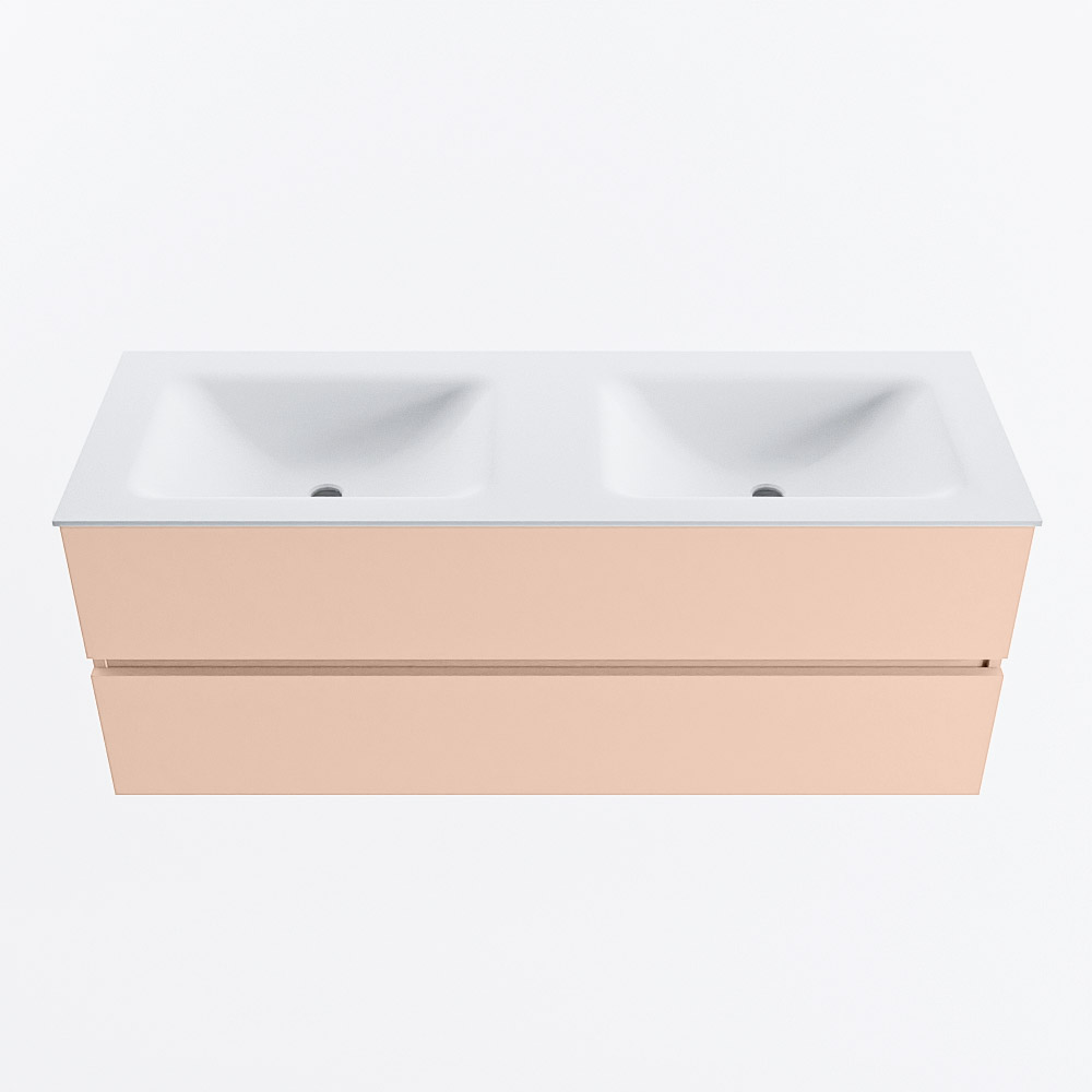 MONDIAZ VICA 130cm mueble de baño Rosee 2 cajones. Lavabo CLOUD Doble sin orificio, color Talc. 5 MONDIAZ VICA 130cm mueble de baño Rosee 2 cajones. Lavabo CLOUD Doble sin orificio, color Talc. - Imagen 5