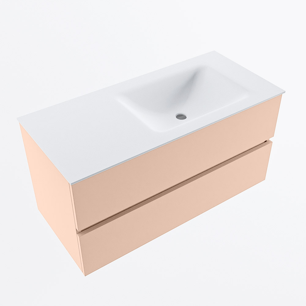 MONDIAZ VICA 100cm mueble de baño Rosee 2 cajones. Lavabo CLOUD Derecho 1 orificio, color Talc. 6 MONDIAZ VICA 100cm mueble de baño Rosee 2 cajones. Lavabo CLOUD Derecho 1 orificio, color Talc. - Imagen 6