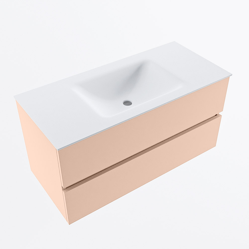 MONDIAZ VICA 100cm mueble de baño Rosee 2 cajones. Lavabo CLOUD Centro sin orificio, color Talc. 6 MONDIAZ VICA 100cm mueble de baño Rosee 2 cajones. Lavabo CLOUD Centro sin orificio, color Talc. - Imagen 6