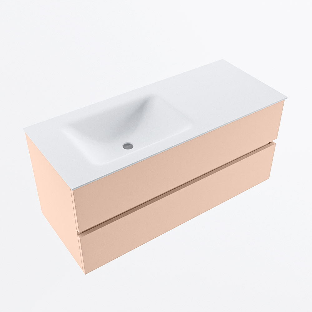 MONDIAZ VICA 110cm mueble de baño Rosee 2 cajones. Lavabo CLOUD Izquierda sin orificio, color Talc. 6 MONDIAZ VICA 110cm mueble de baño Rosee 2 cajones. Lavabo CLOUD Izquierda sin orificio, color Talc. - Imagen 6