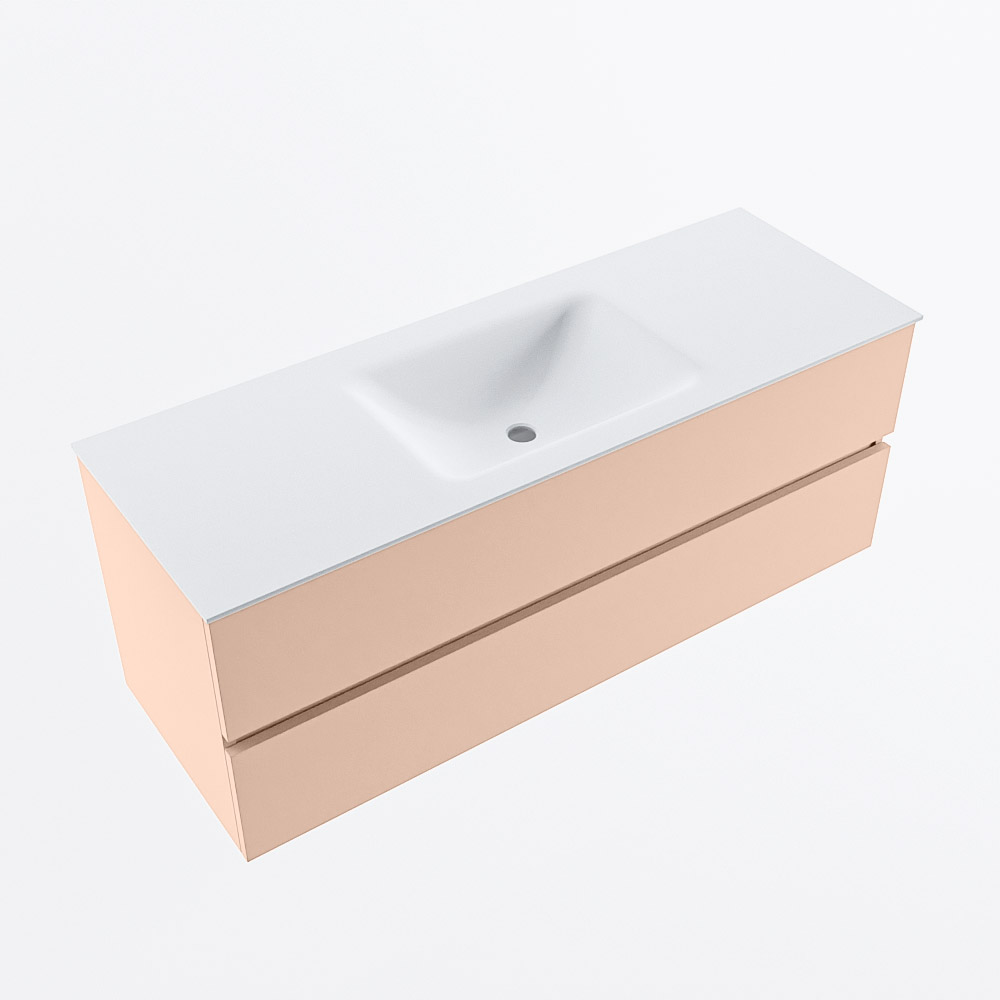 MONDIAZ VICA 130cm mueble de baño Rosee 2 cajones. Lavabo CLOUD Centro sin orificio, color Talc. 6 MONDIAZ VICA 130cm mueble de baño Rosee 2 cajones. Lavabo CLOUD Centro sin orificio, color Talc. - Imagen 6