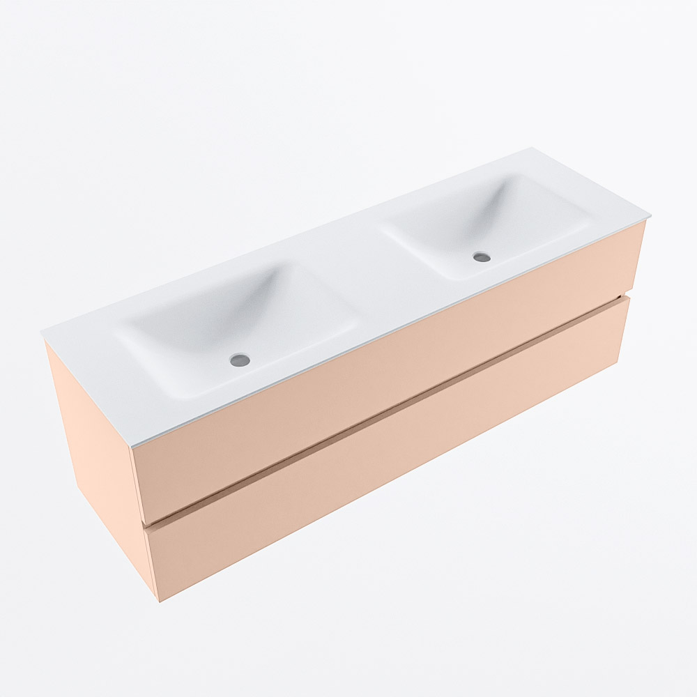 MONDIAZ VICA 150cm mueble de baño Rosee 2 cajones. Lavabo CLOUD Doble sin orificio, color Talc. 6 MONDIAZ VICA 150cm mueble de baño Rosee 2 cajones. Lavabo CLOUD Doble sin orificio, color Talc. - Imagen 6