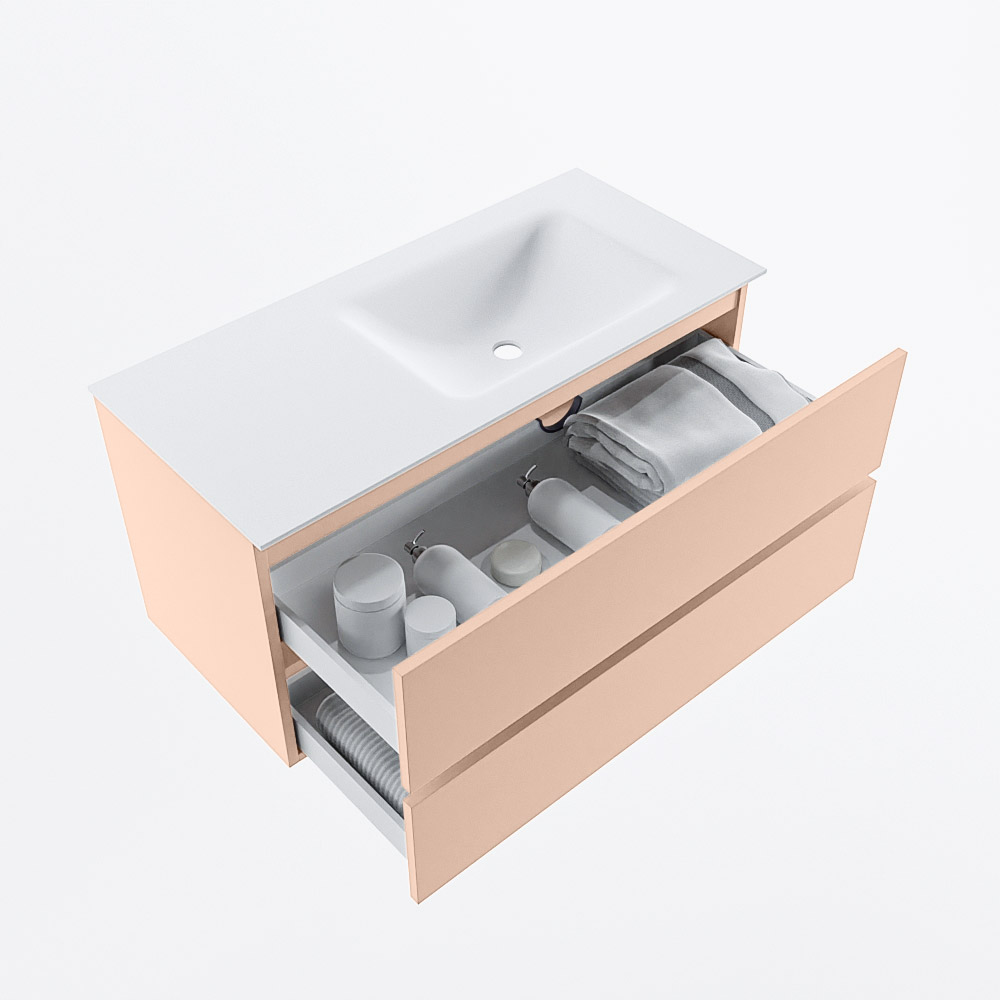 MONDIAZ VICA 100cm mueble de baño Rosee 2 cajones. Lavabo CLOUD Derecho 1 orificio, color Talc. 7 MONDIAZ VICA 100cm mueble de baño Rosee 2 cajones. Lavabo CLOUD Derecho 1 orificio, color Talc. - Imagen 7