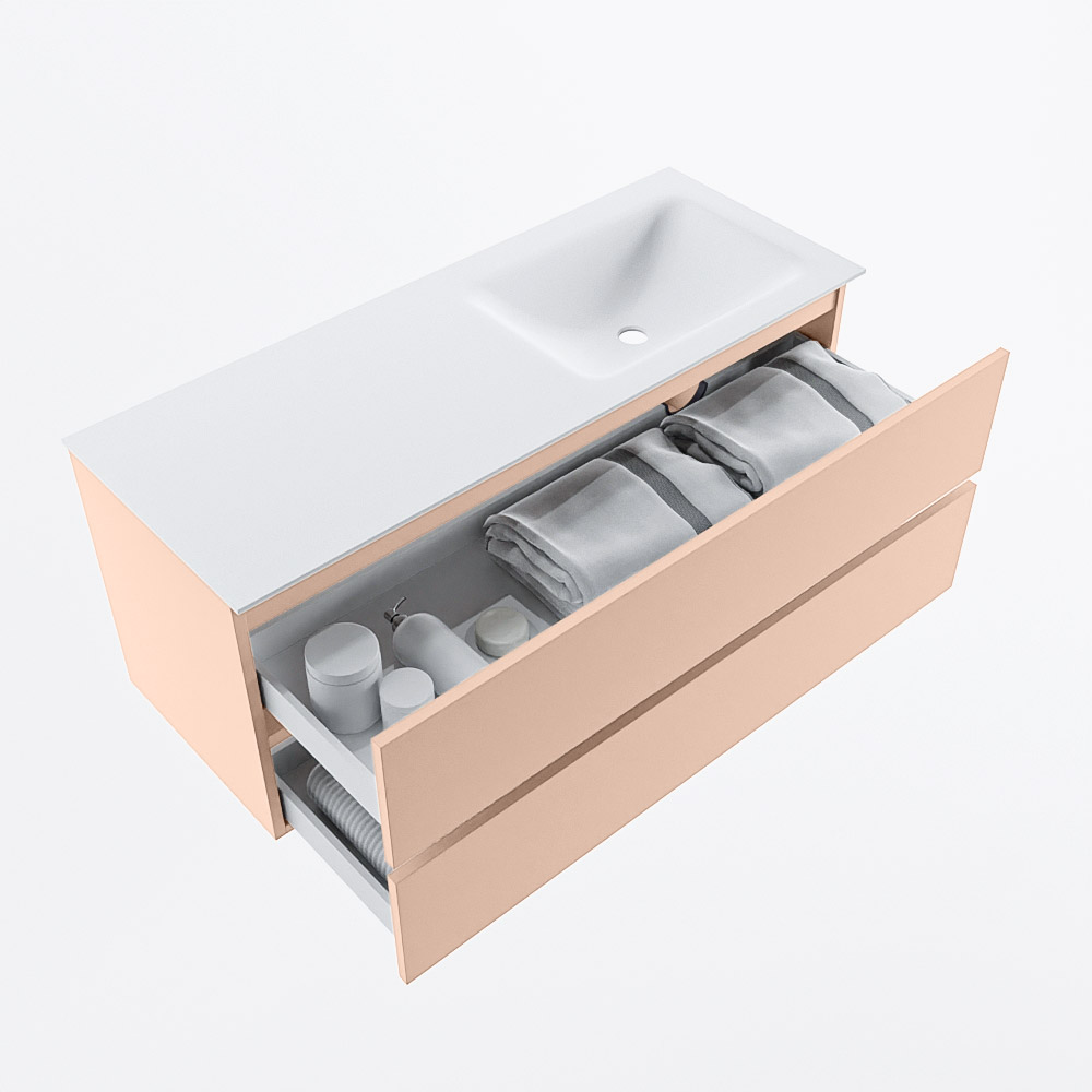 MONDIAZ VICA 120cm mueble de baño Rosee 2 cajones. Lavabo CLOUD Derecho 1 orificio, color Talc. 7 MONDIAZ VICA 120cm mueble de baño Rosee 2 cajones. Lavabo CLOUD Derecho 1 orificio, color Talc. - Imagen 7