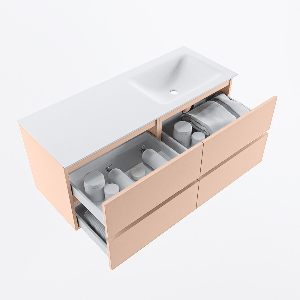 MONDIAZ VICA 120cm mueble de baño Rosee 4 cajones. Lavabo CLOUD Derecho sin orificio, color Talc. 7 MONDIAZ VICA 120cm mueble de baño Rosee 4 cajones. Lavabo CLOUD Derecho sin orificio, color Talc. - Imagen 7