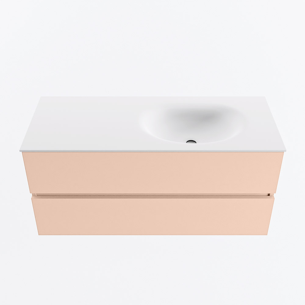 MONDIAZ VICA 110cm mueble de baño Rosee 2 cajones. Lavabo MOON Derecho 1 orificio, color Talc. 5 MONDIAZ VICA 110cm mueble de baño Rosee 2 cajones. Lavabo MOON Derecho 1 orificio, color Talc. - Imagen 5