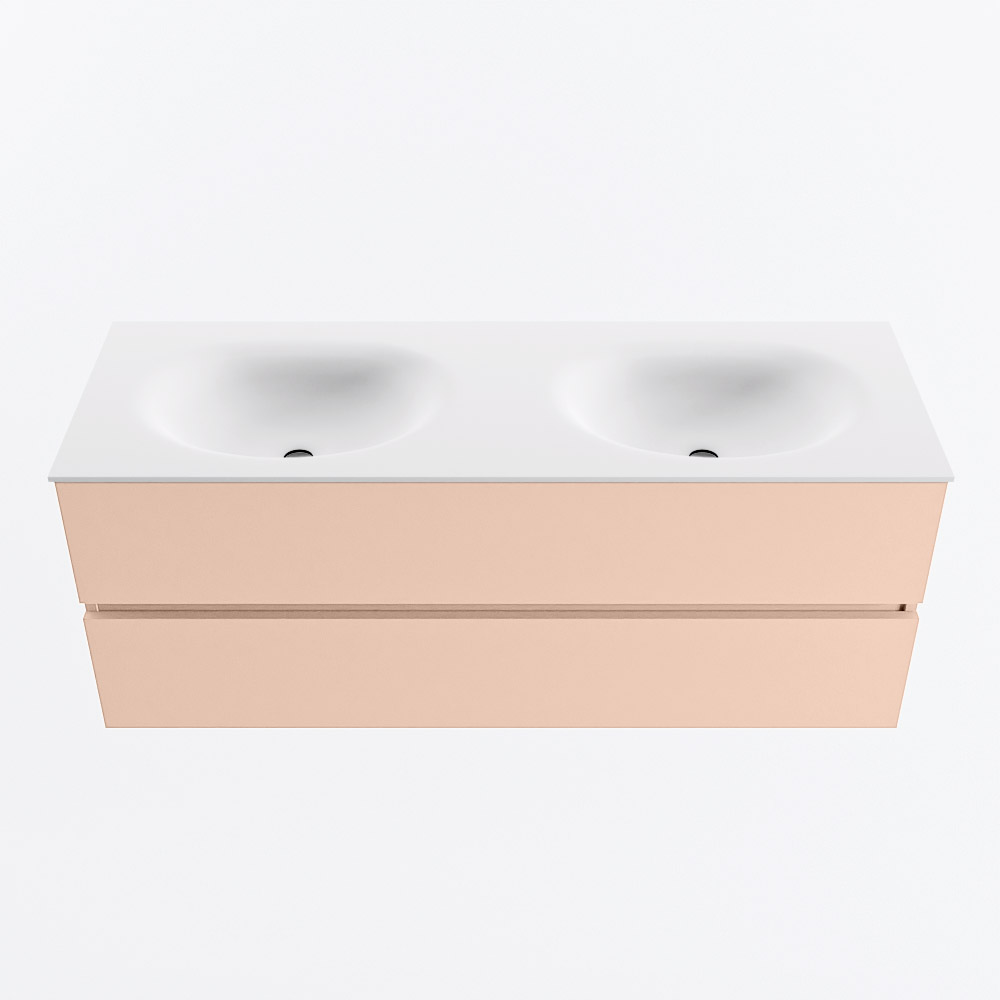 MONDIAZ VICA 130cm mueble de baño Rosee 2 cajones. Lavabo MOON Doble sin orificio, color Talc. 5 MONDIAZ VICA 130cm mueble de baño Rosee 2 cajones. Lavabo MOON Doble sin orificio, color Talc. - Imagen 5