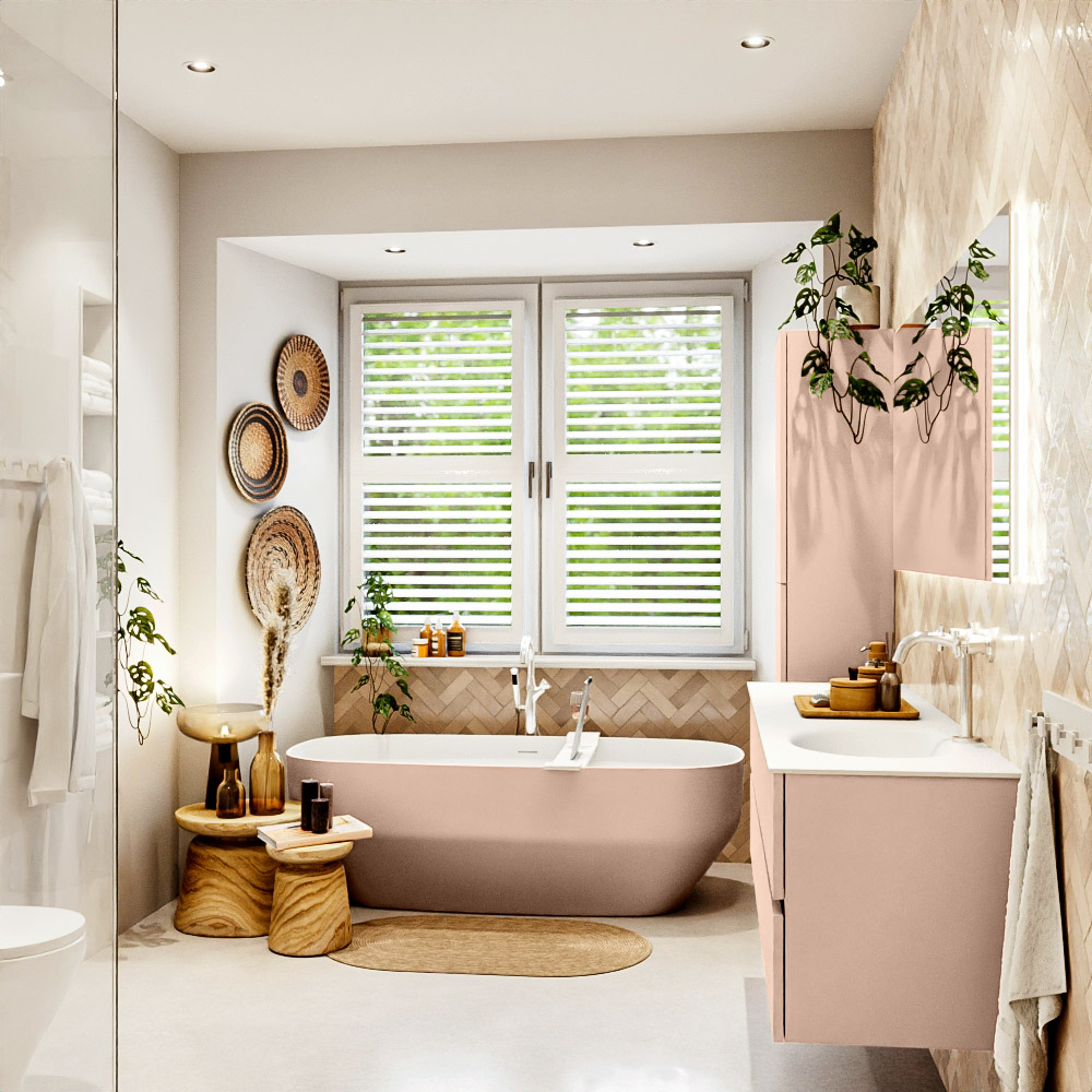 MONDIAZ VICA 160cm mueble de baño Rosee 4 cajones. Lavabo MOON Derecho 1 orificio, color Talc. 3 MONDIAZ VICA 160cm mueble de baño Rosee 4 cajones. Lavabo MOON Derecho 1 orificio, color Talc. - Imagen 3
