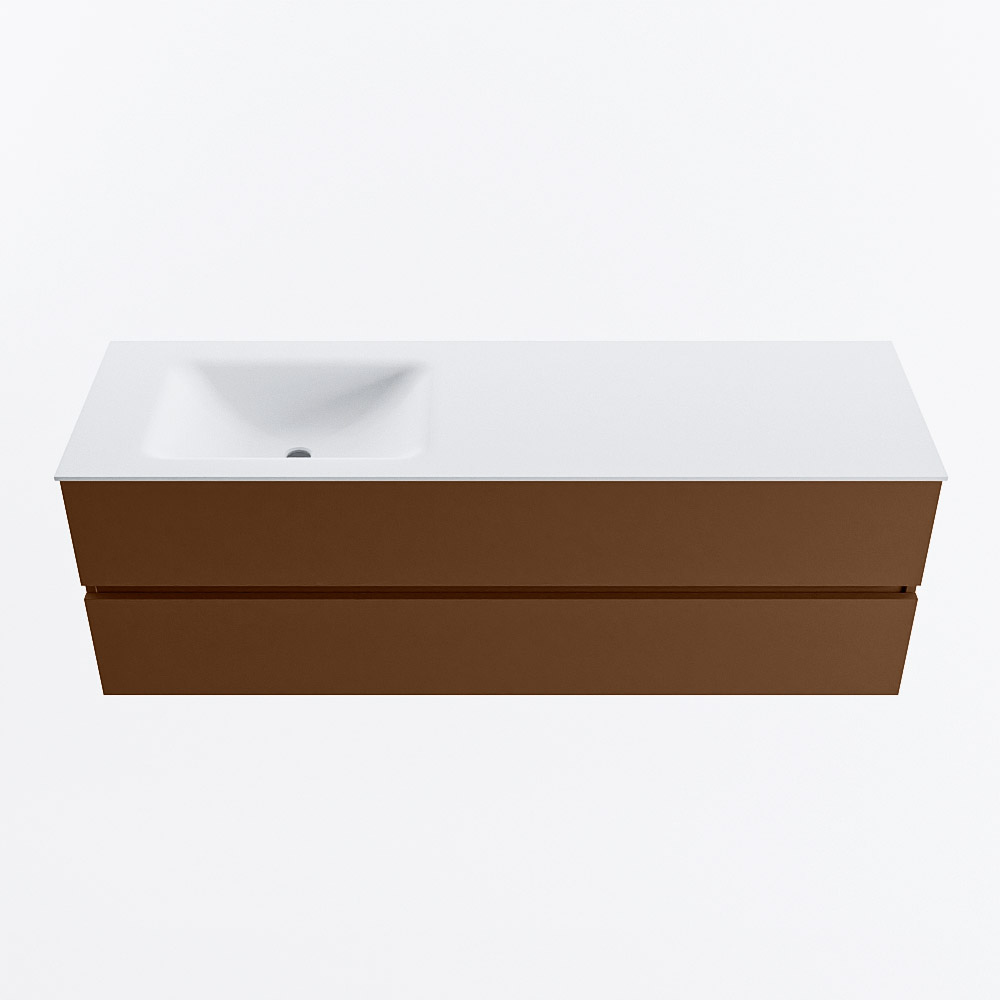 MONDIAZ VICA 150cm mueble de baño Rust 2 cajones. Lavabo CLOUD Izquierda 1 orificio, color Talc. 5 MONDIAZ VICA 150cm mueble de baño Rust 2 cajones. Lavabo CLOUD Izquierda 1 orificio, color Talc. - Imagen 5